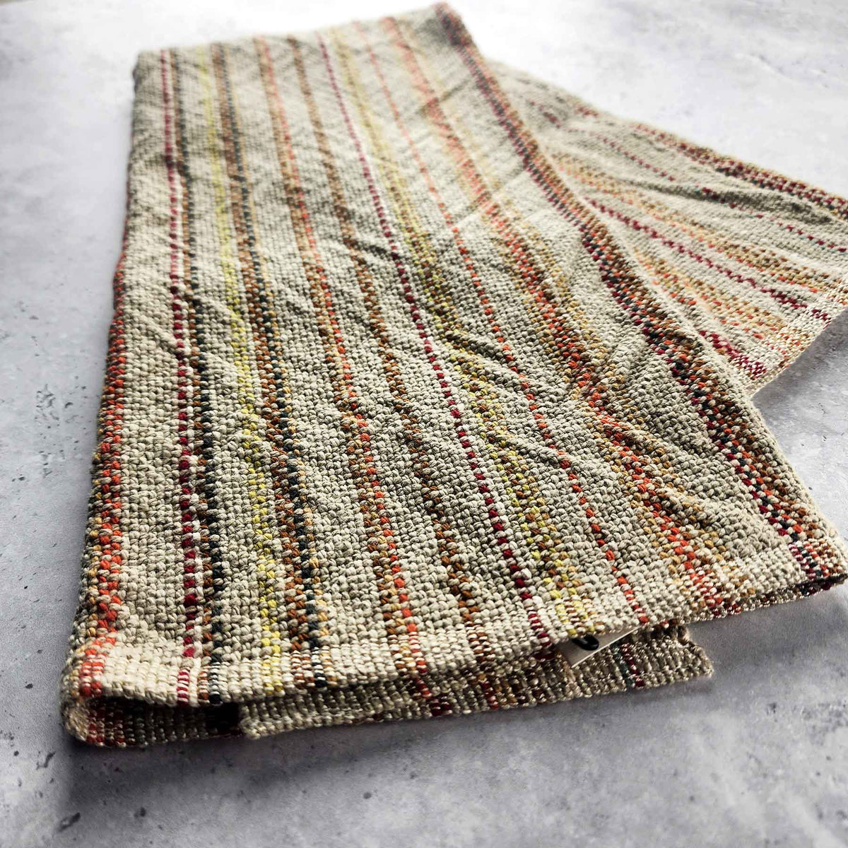 Wheat & Color Stripes Handmade Towel