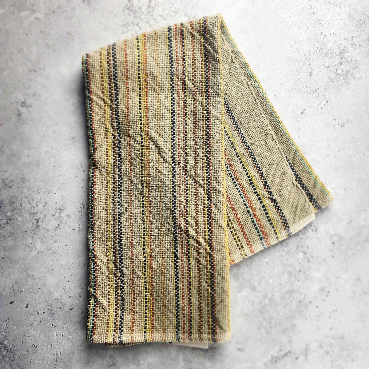 Wheat & Color Stripes Handmade Towel