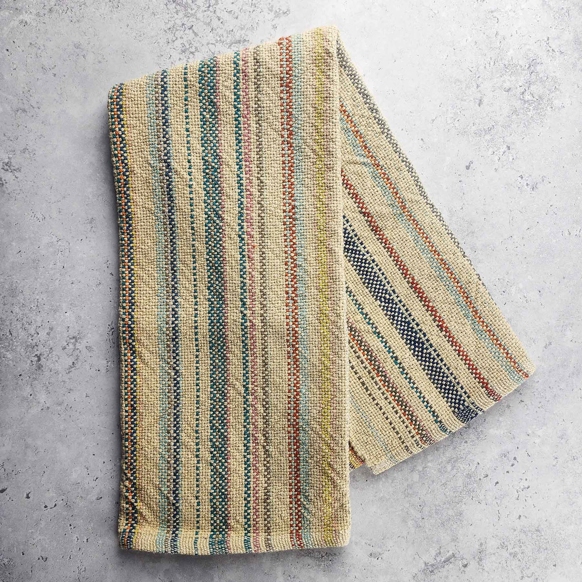 Wheat & Color Stripes Handmade Towel