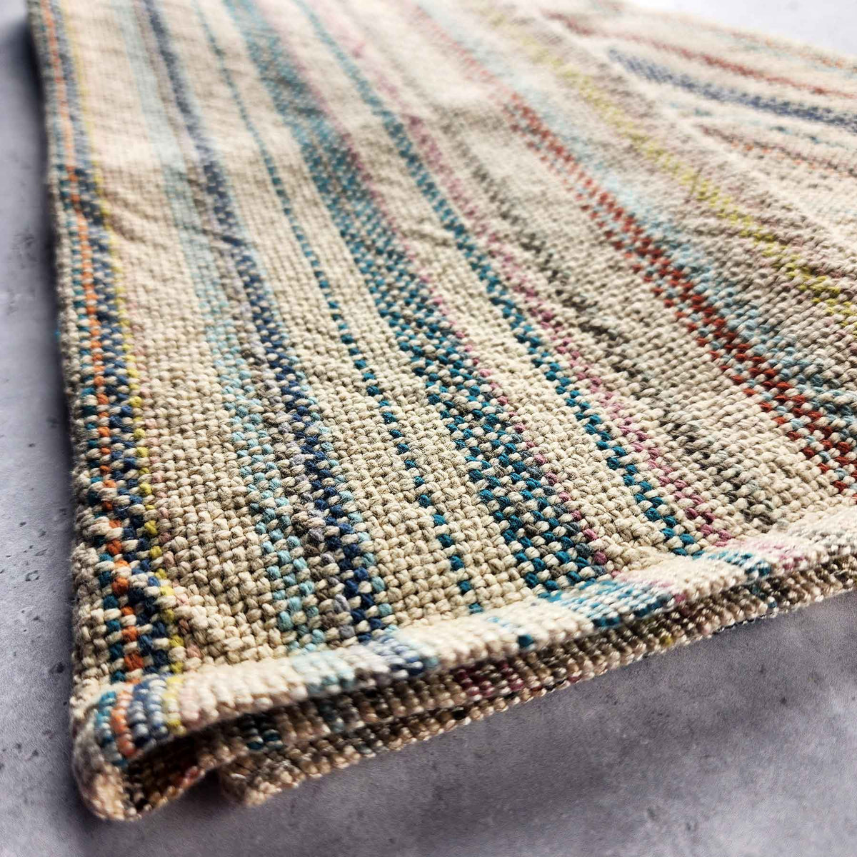 Wheat & Color Stripes Handmade Towel
