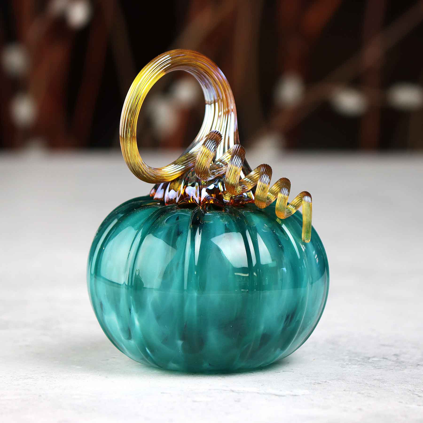 Glossy Teal Pumpkin