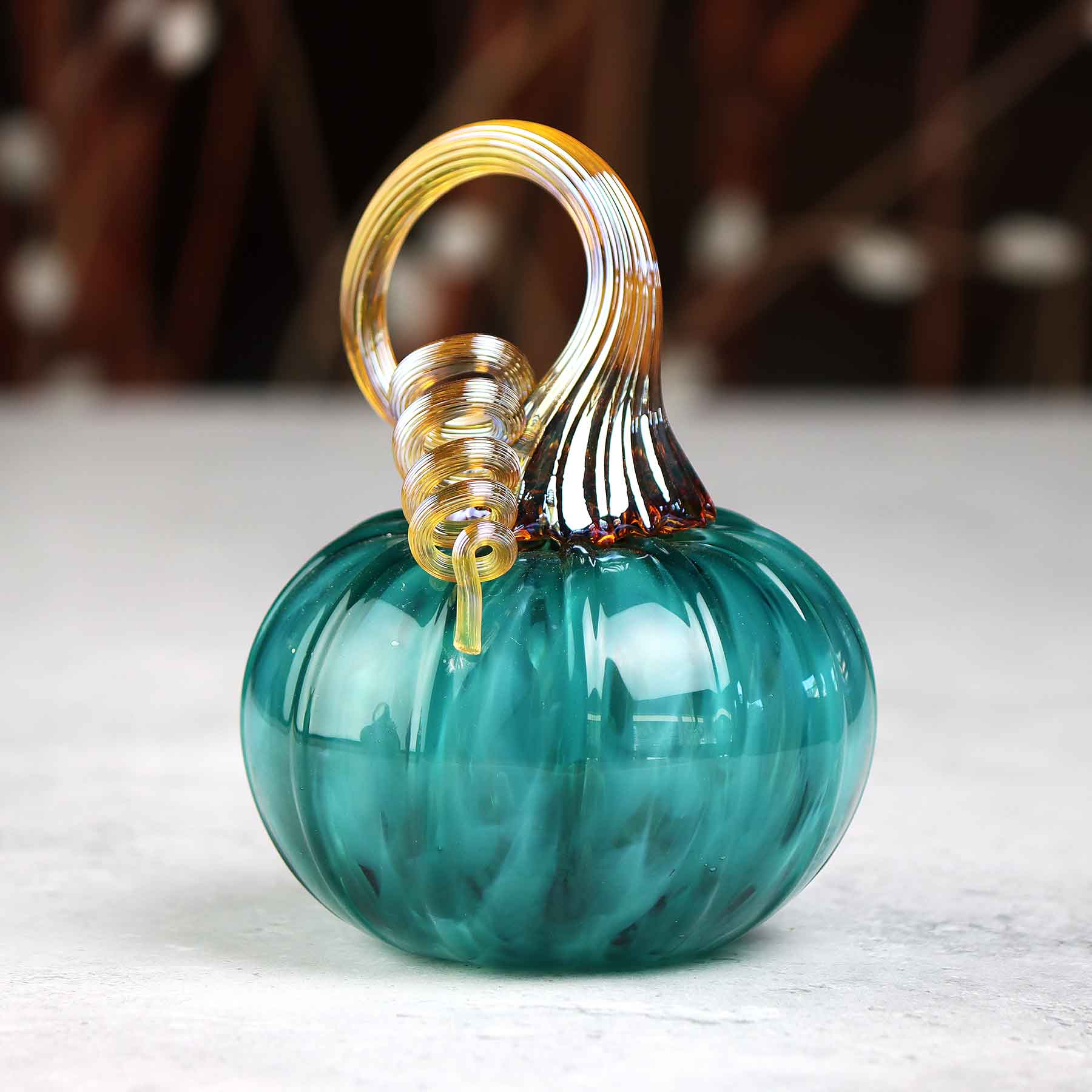 Glossy Teal Pumpkin