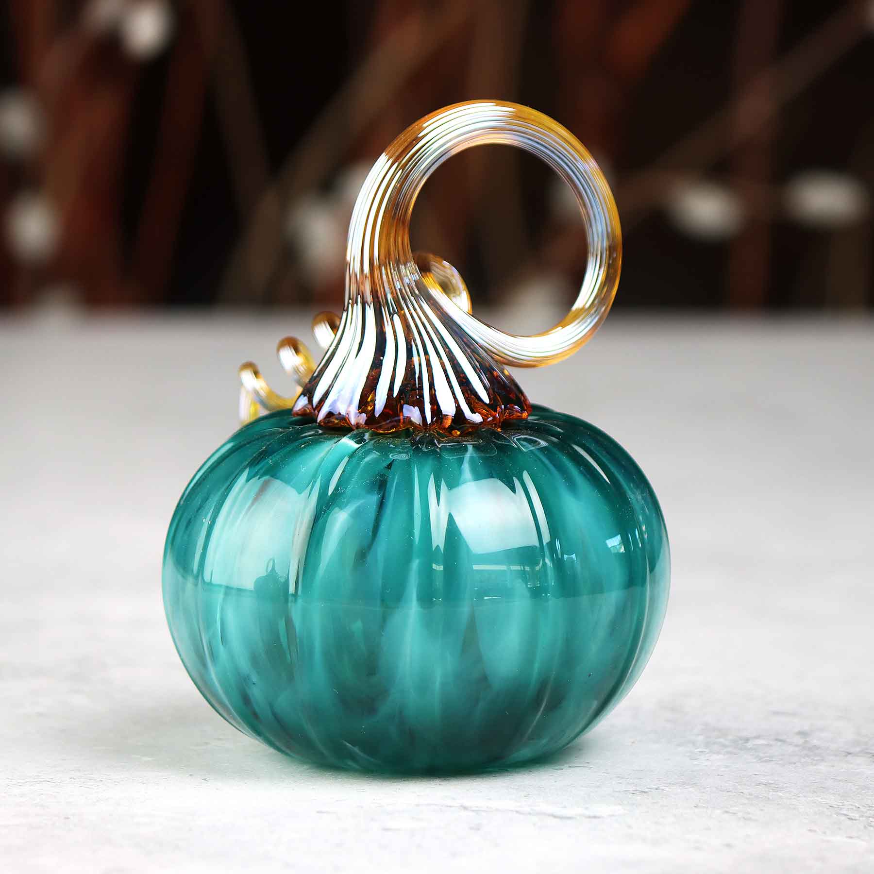 Glossy Teal Pumpkin