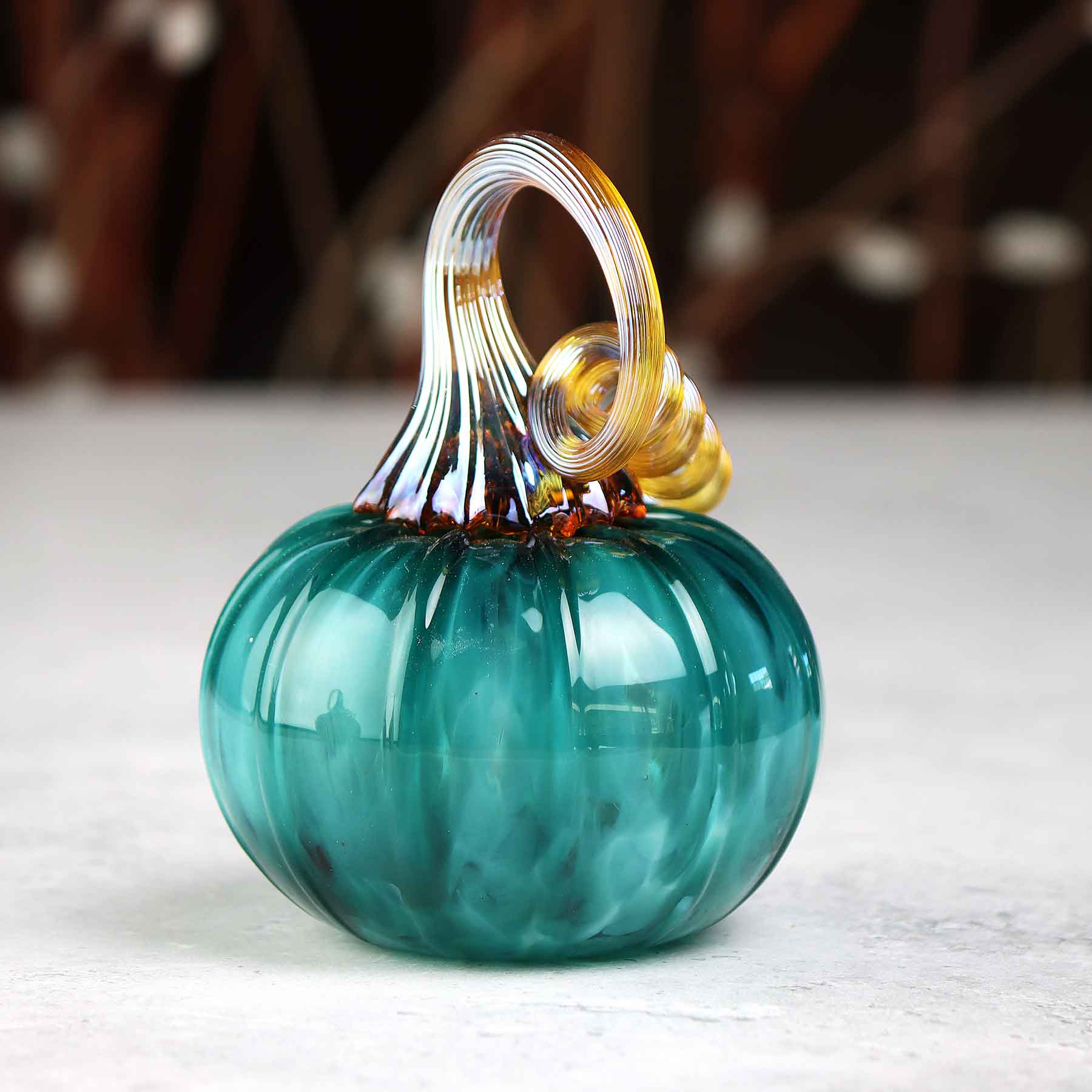 Glossy Teal Pumpkin