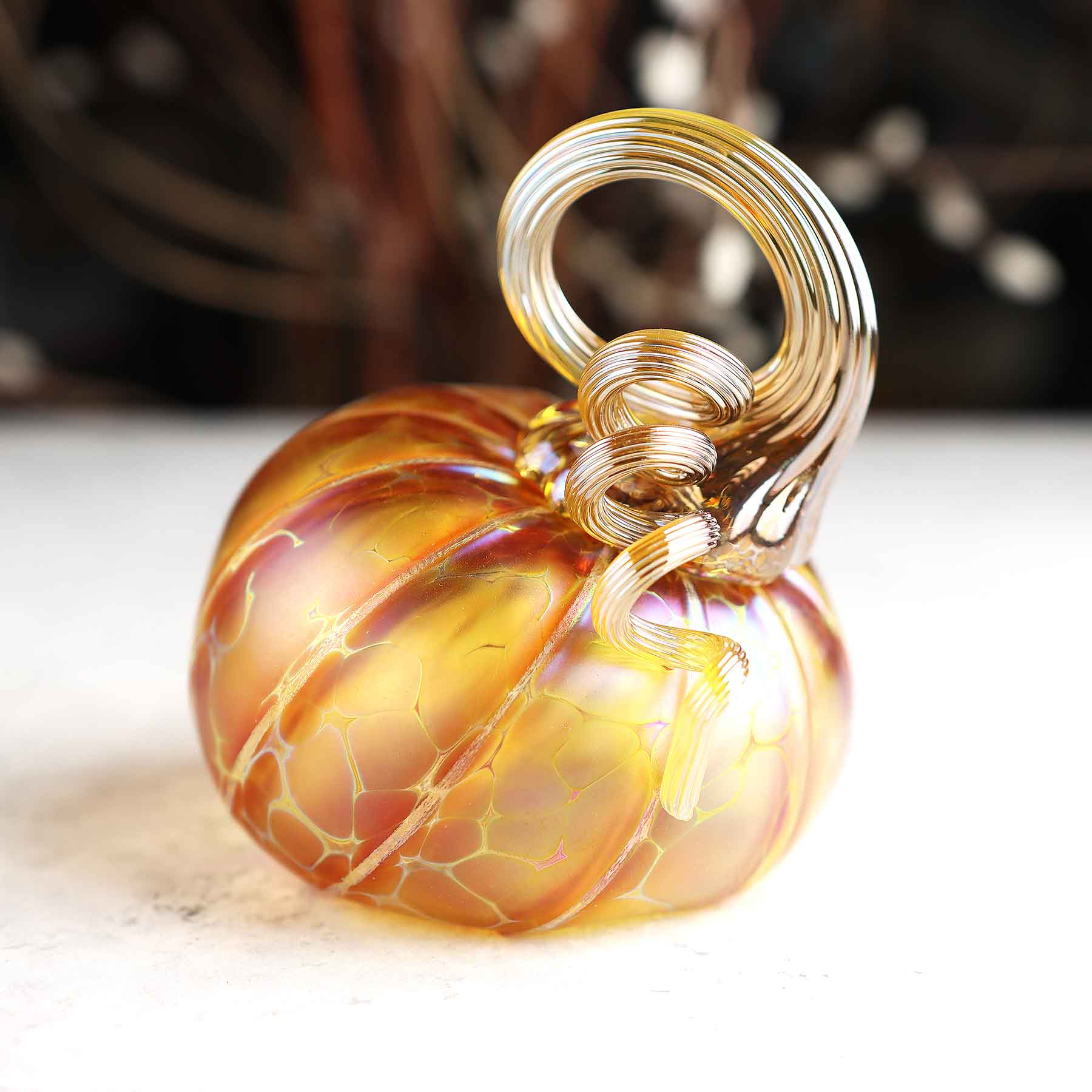 Gold Ruby Tilted Pumpkin