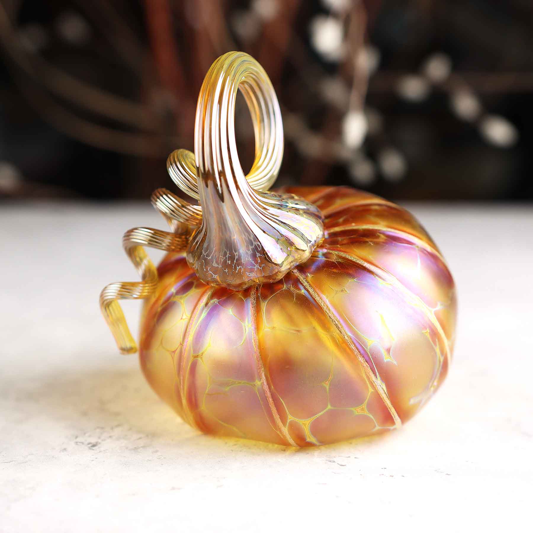 Gold Ruby Tilted Pumpkin
