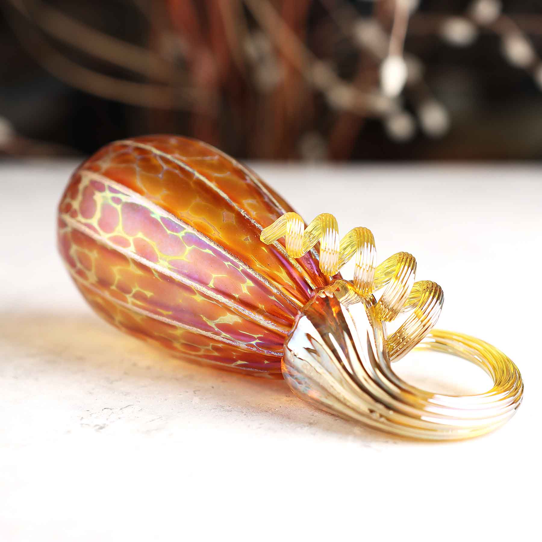 Gold Ruby Tilted Pumpkin