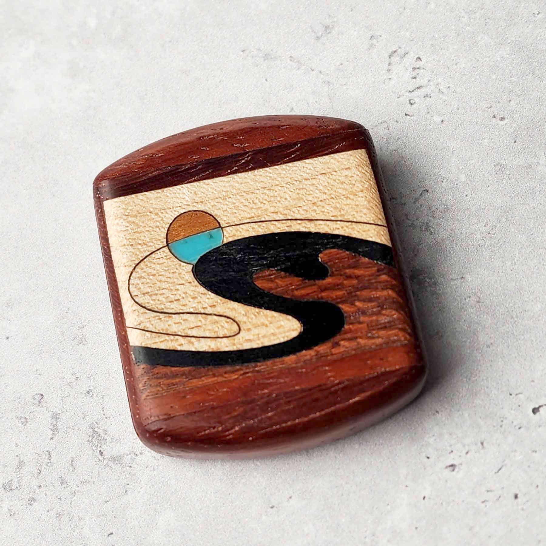 2" Flat Wide Padauk- Wave Marquetry