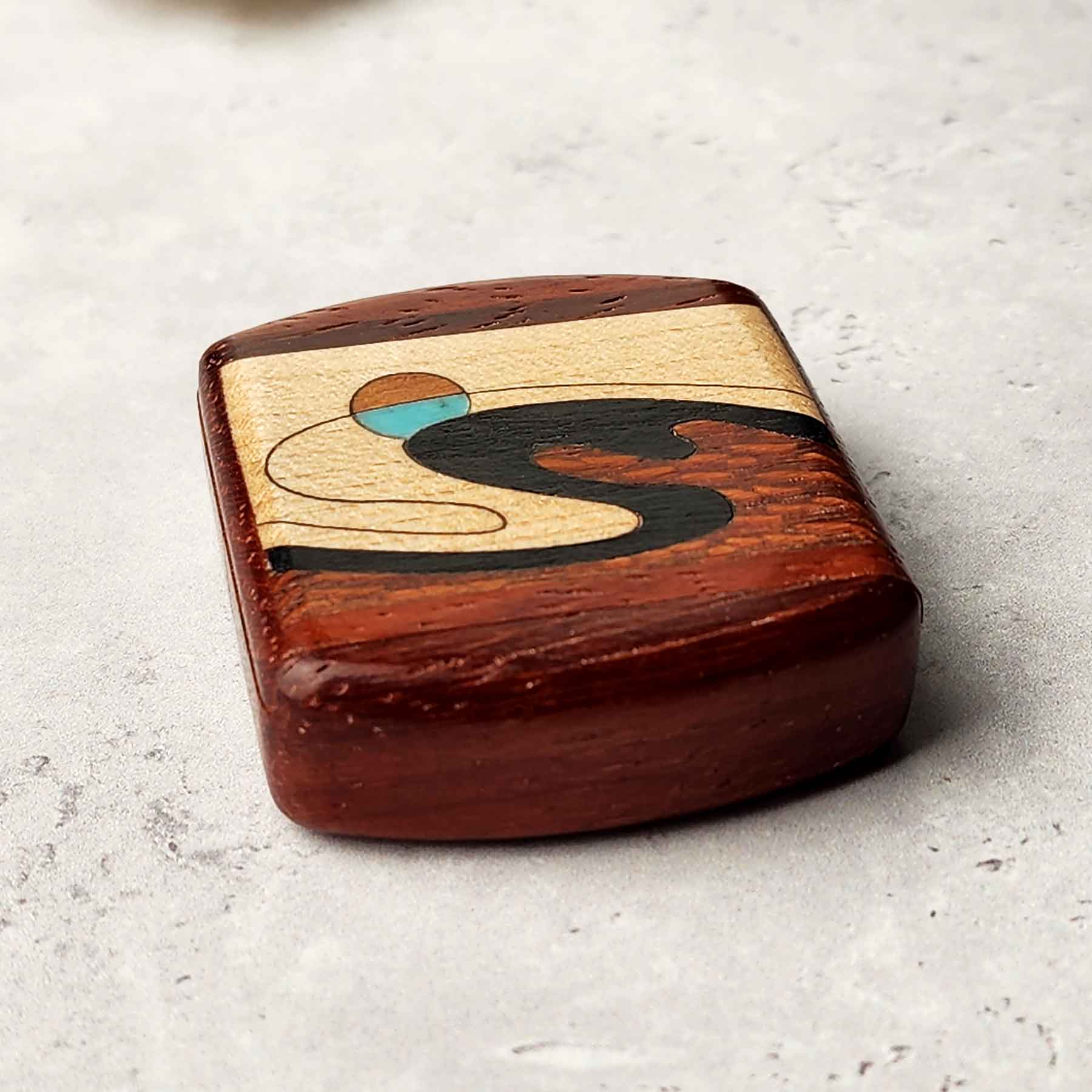 2" Flat Wide Padauk- Wave Marquetry