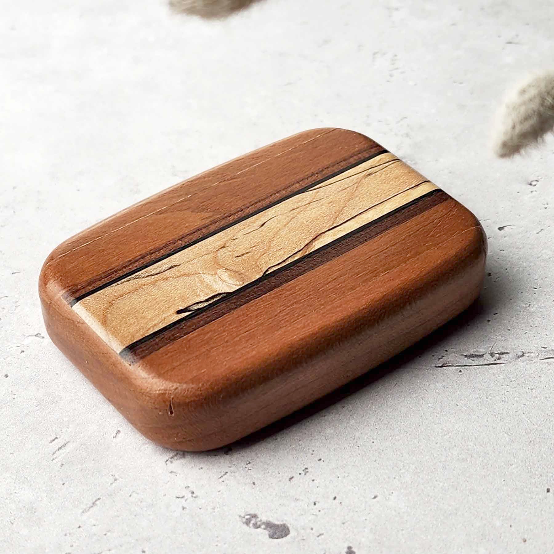 3" Flat Wide Cherry- Spalted Maple Inlay