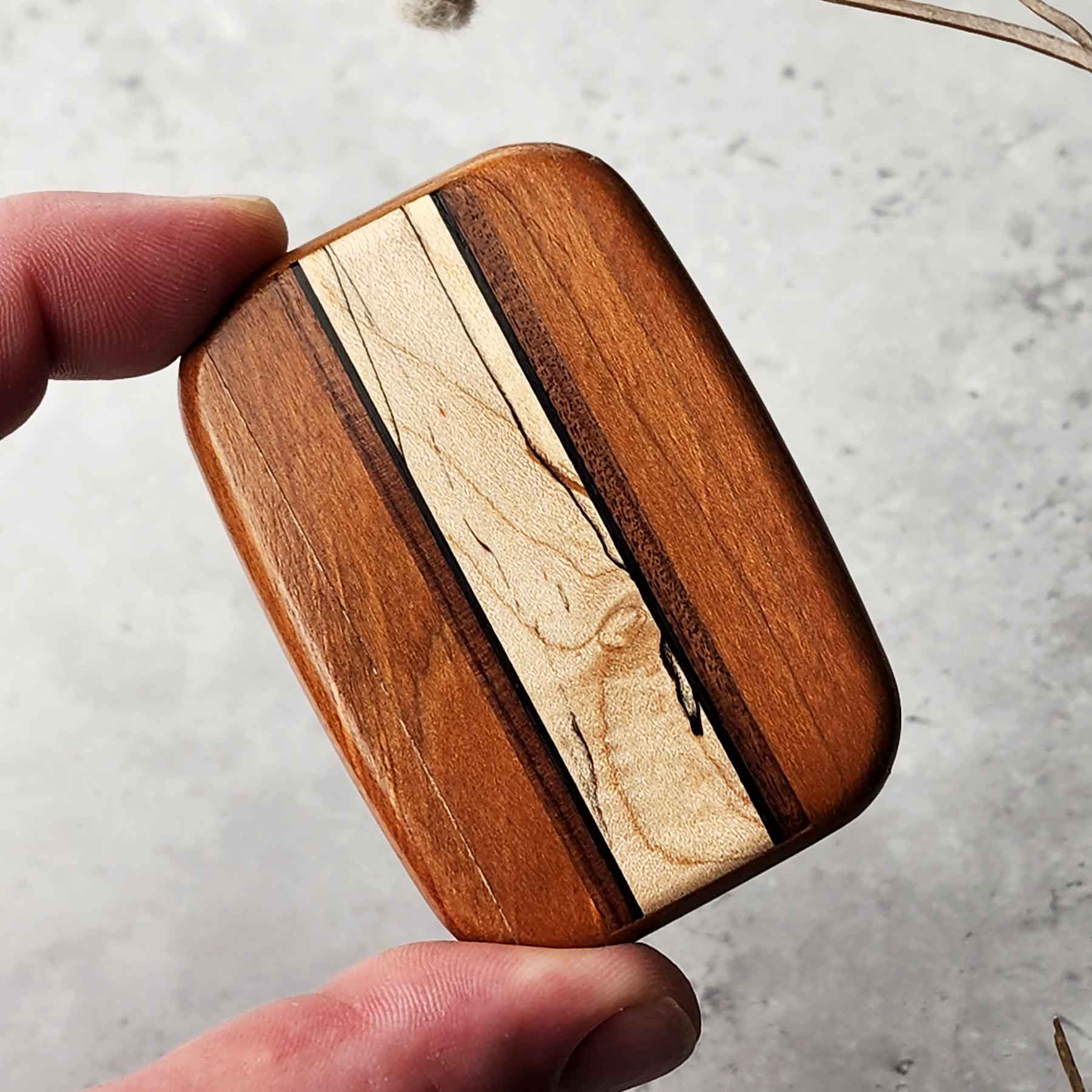 3" Flat Wide Cherry- Spalted Maple Inlay