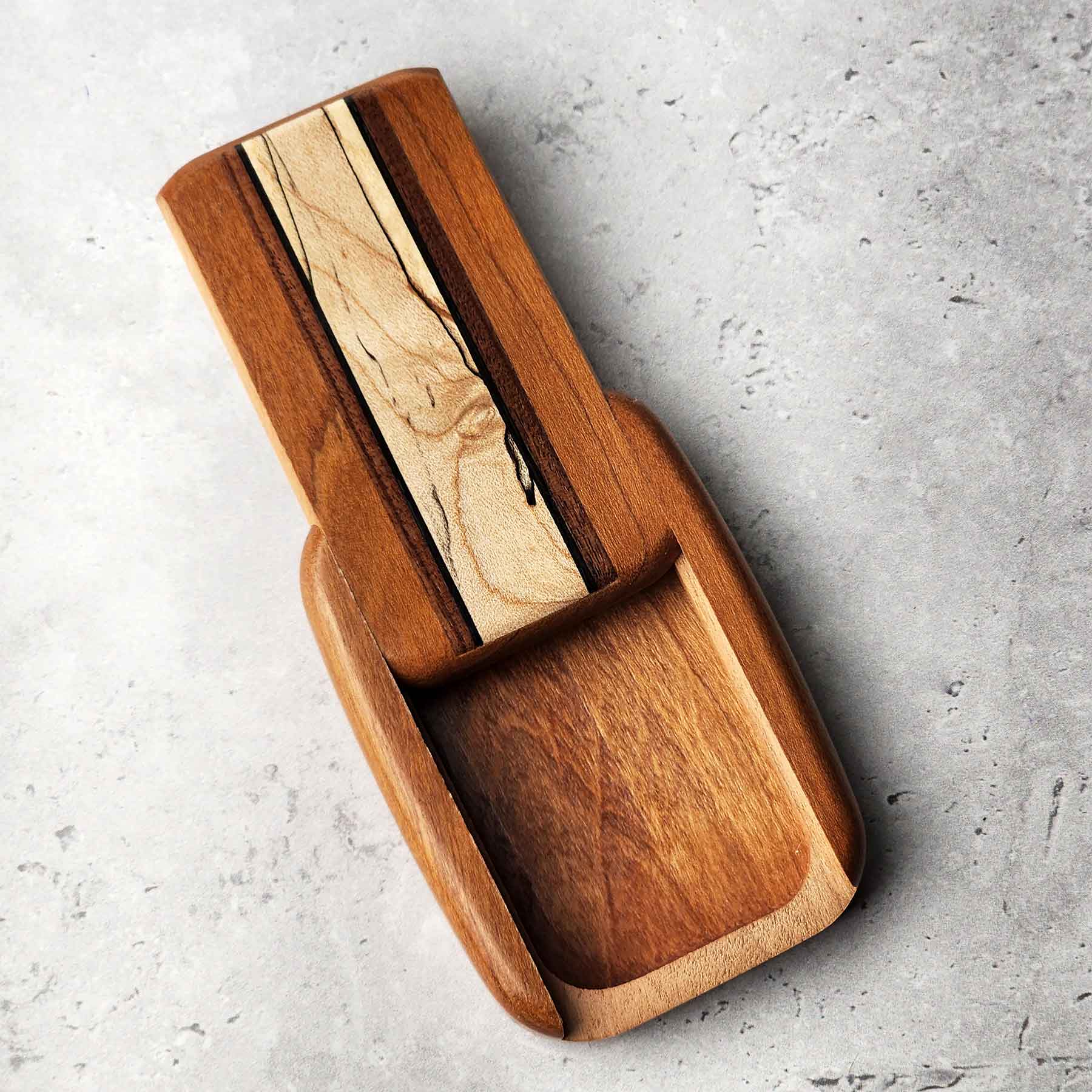 3" Flat Wide Cherry- Spalted Maple Inlay