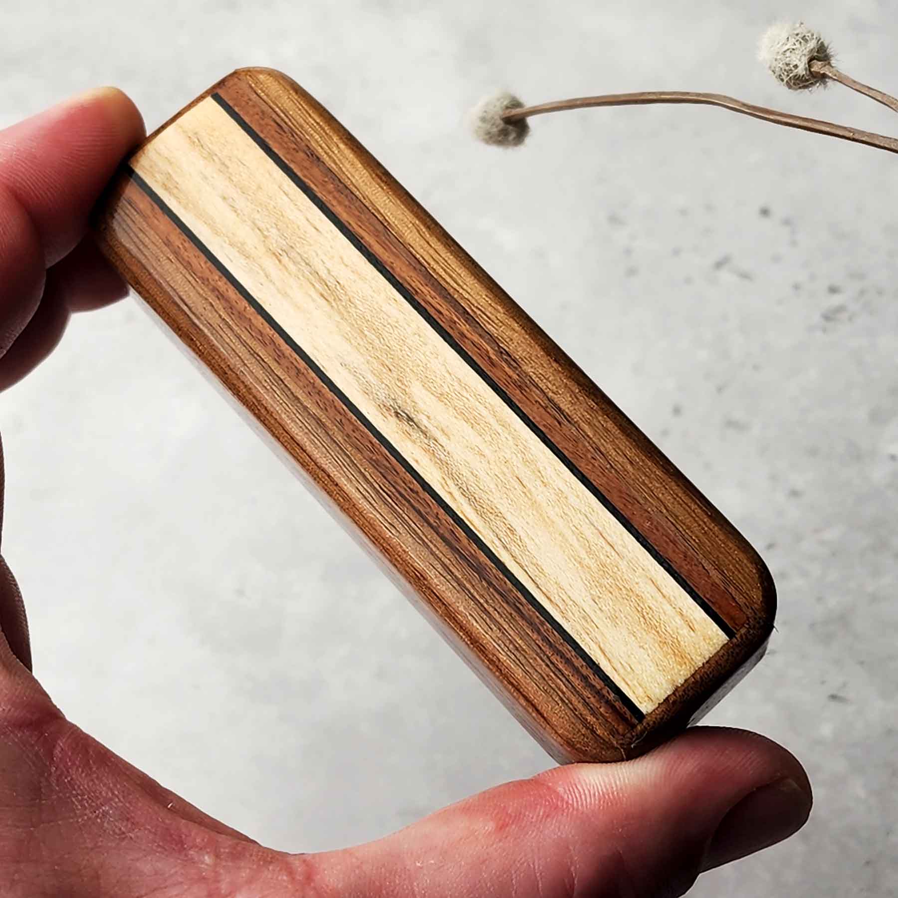 4" Narrow Walnut- Spalted Maple Inlay