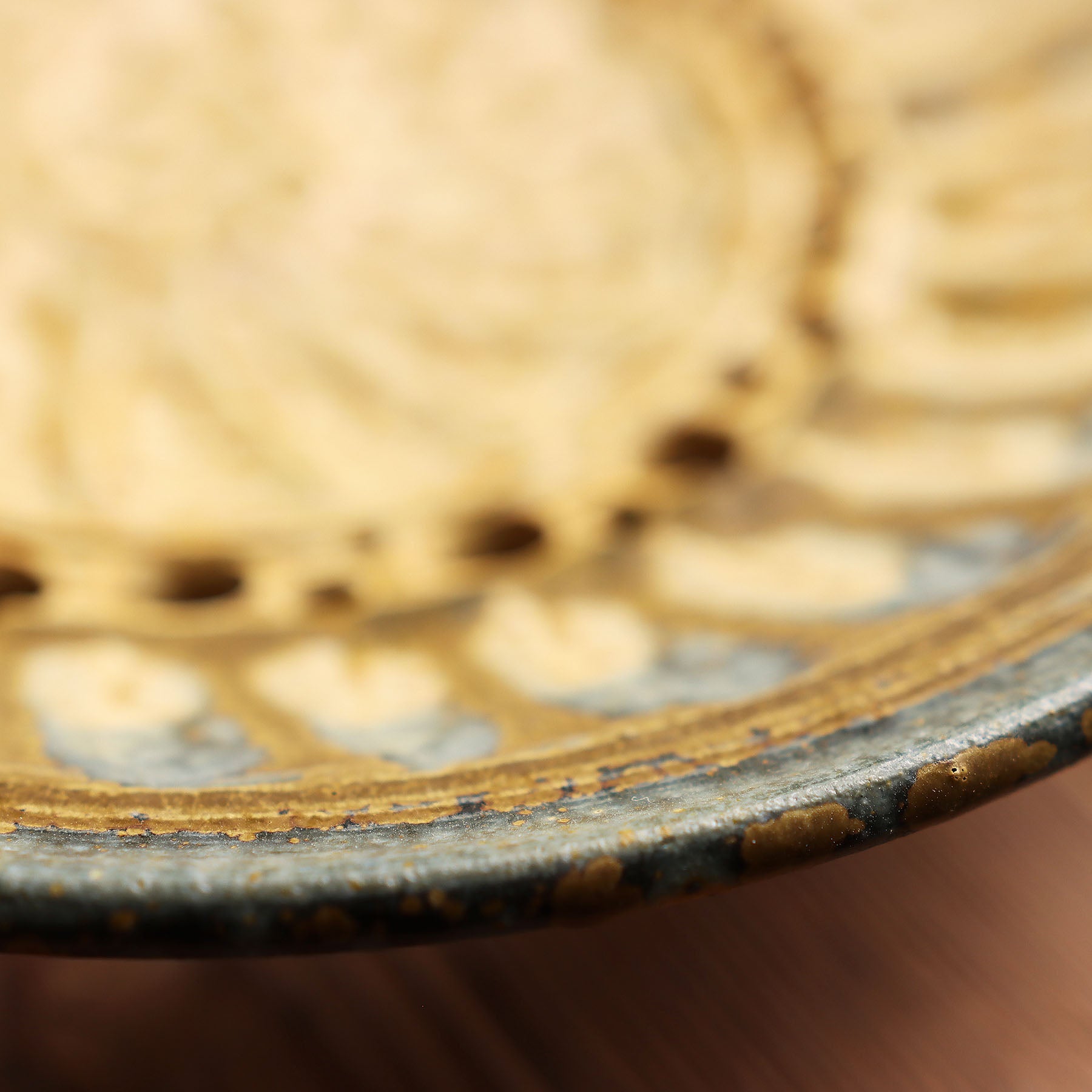 Spiral Reticulated Bowl – Yellow/Blue Ash (9.25")