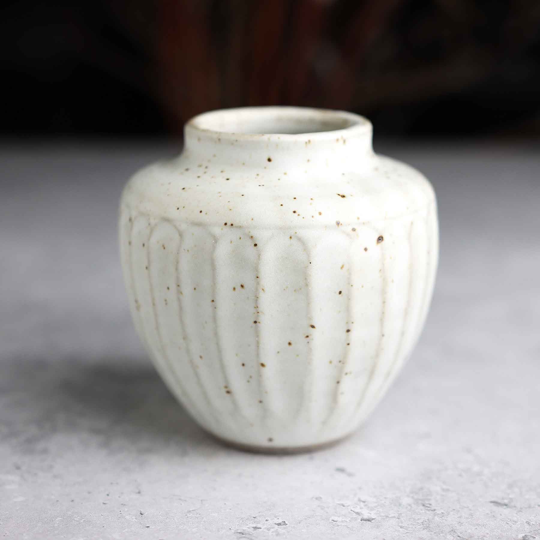 Satin White Carved Vase