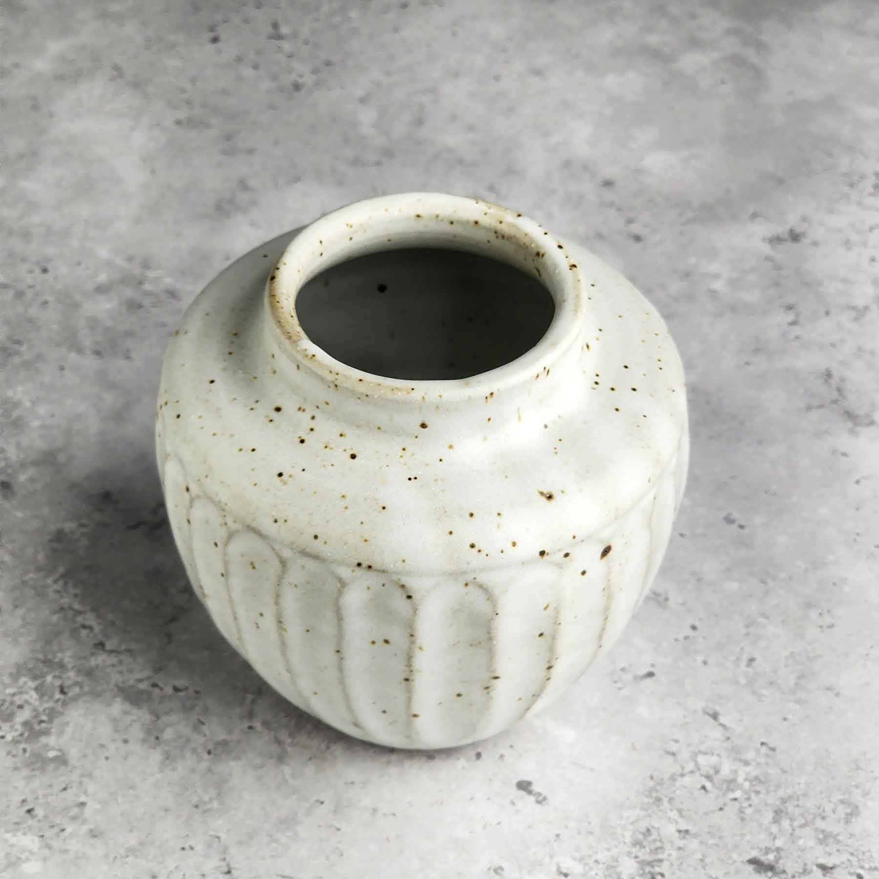 Satin White Carved Vase