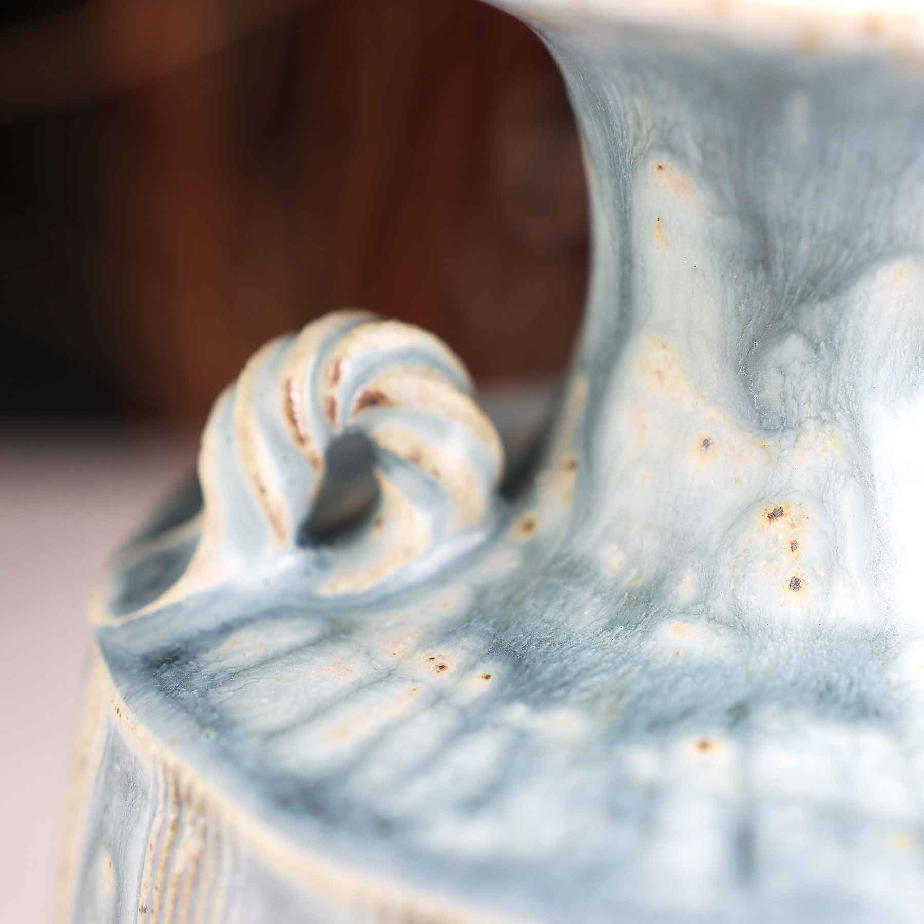 Light Blue Ash Carved Vase