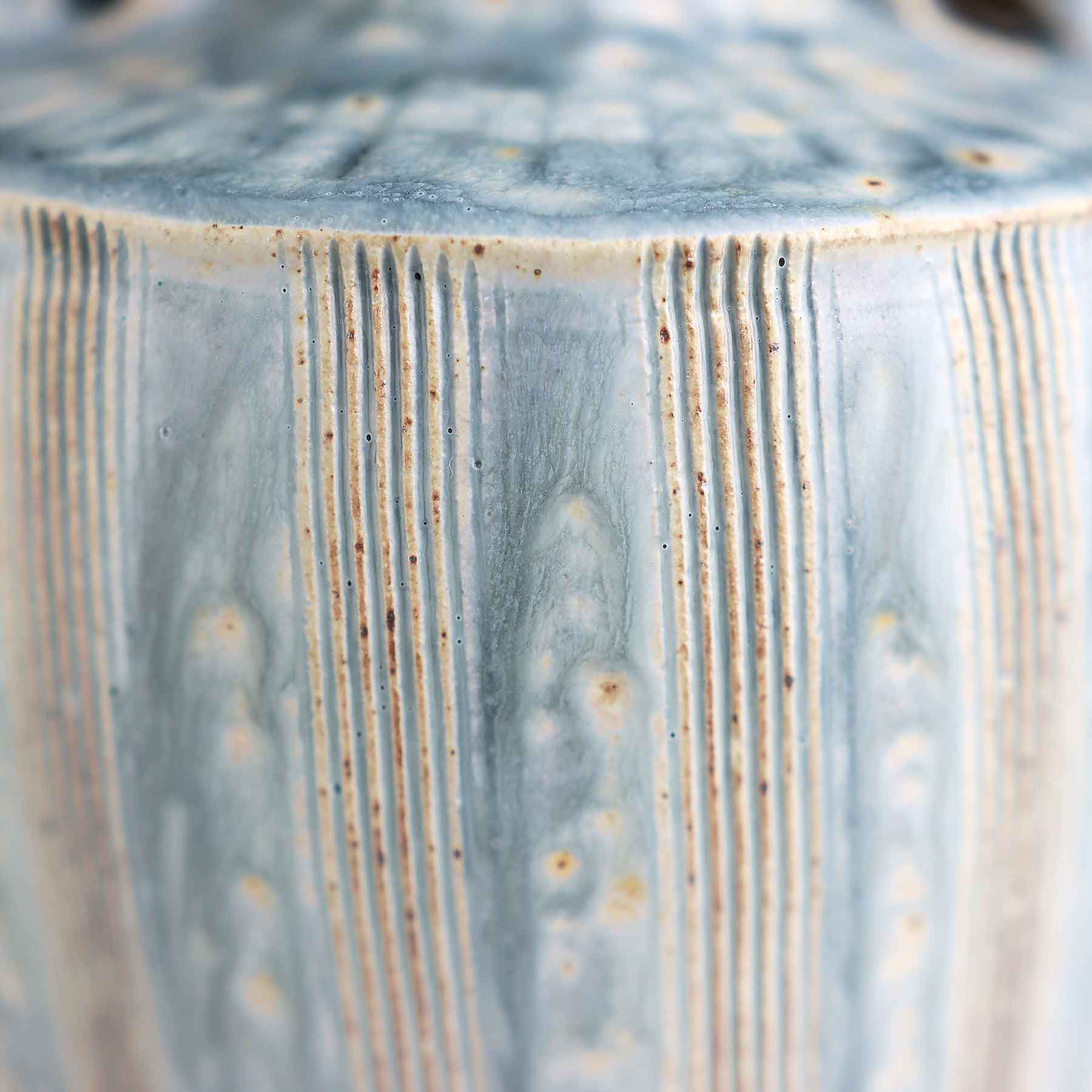 Light Blue Ash Carved Vase