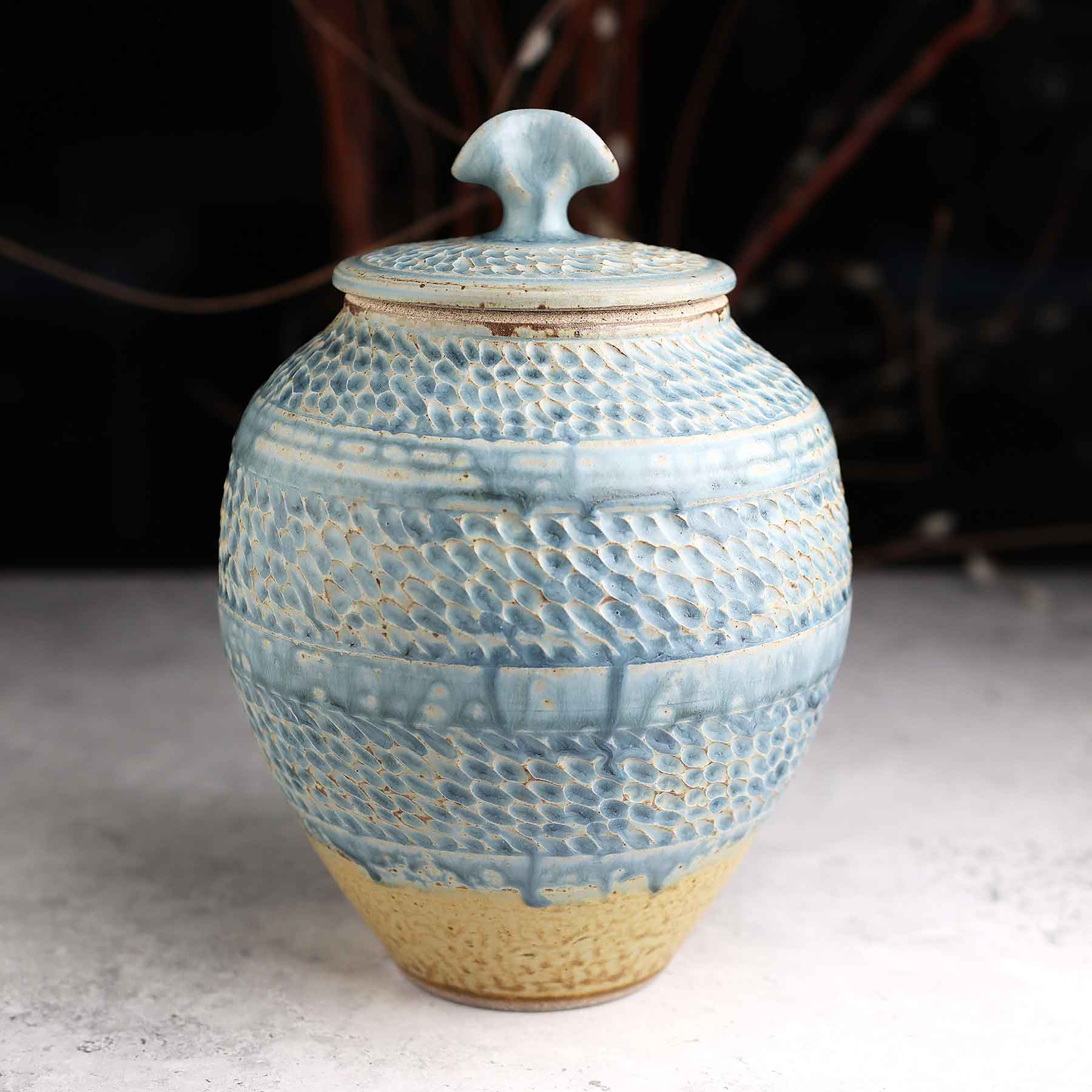 Light Blue Ash Lidded Jar