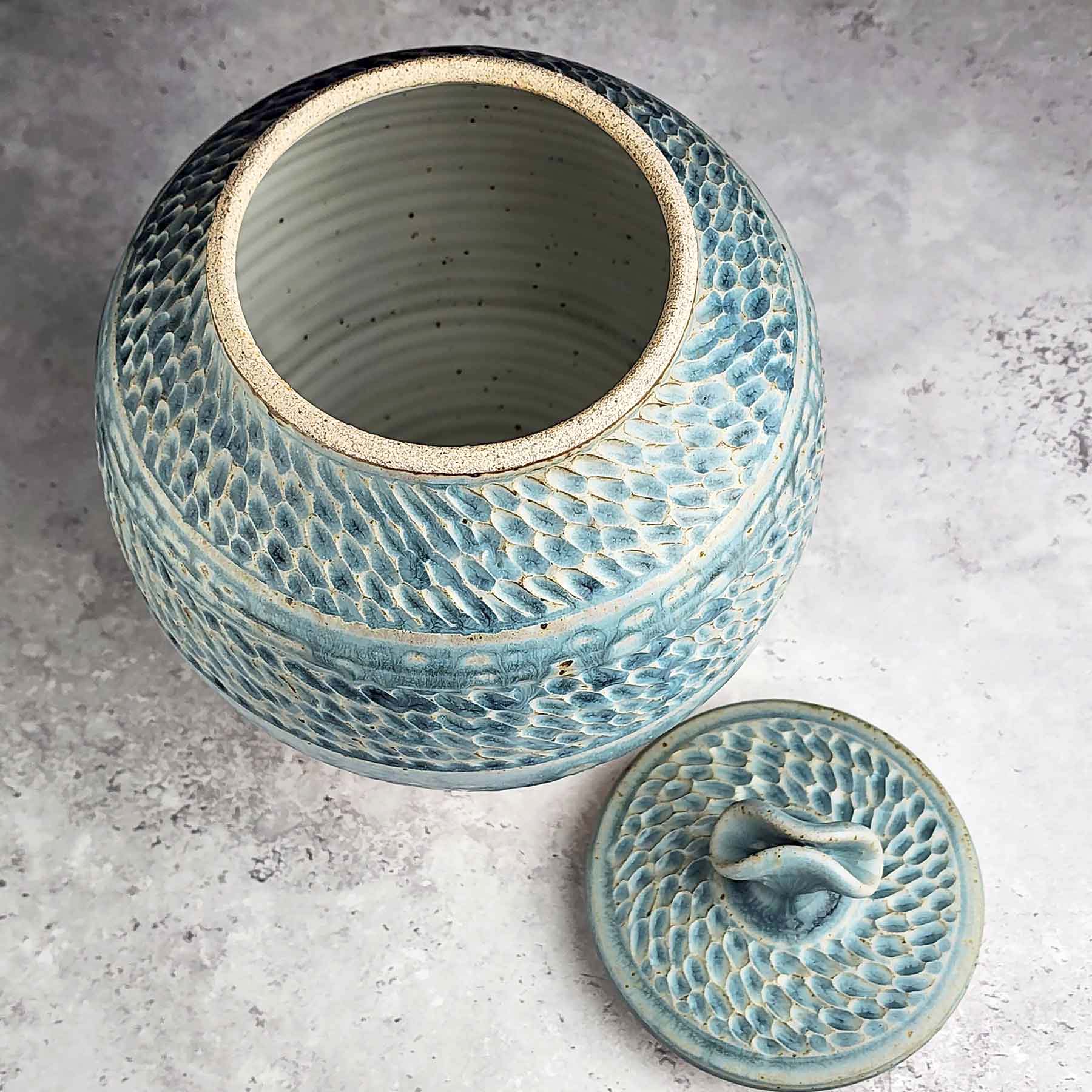 Light Blue Ash Lidded Jar