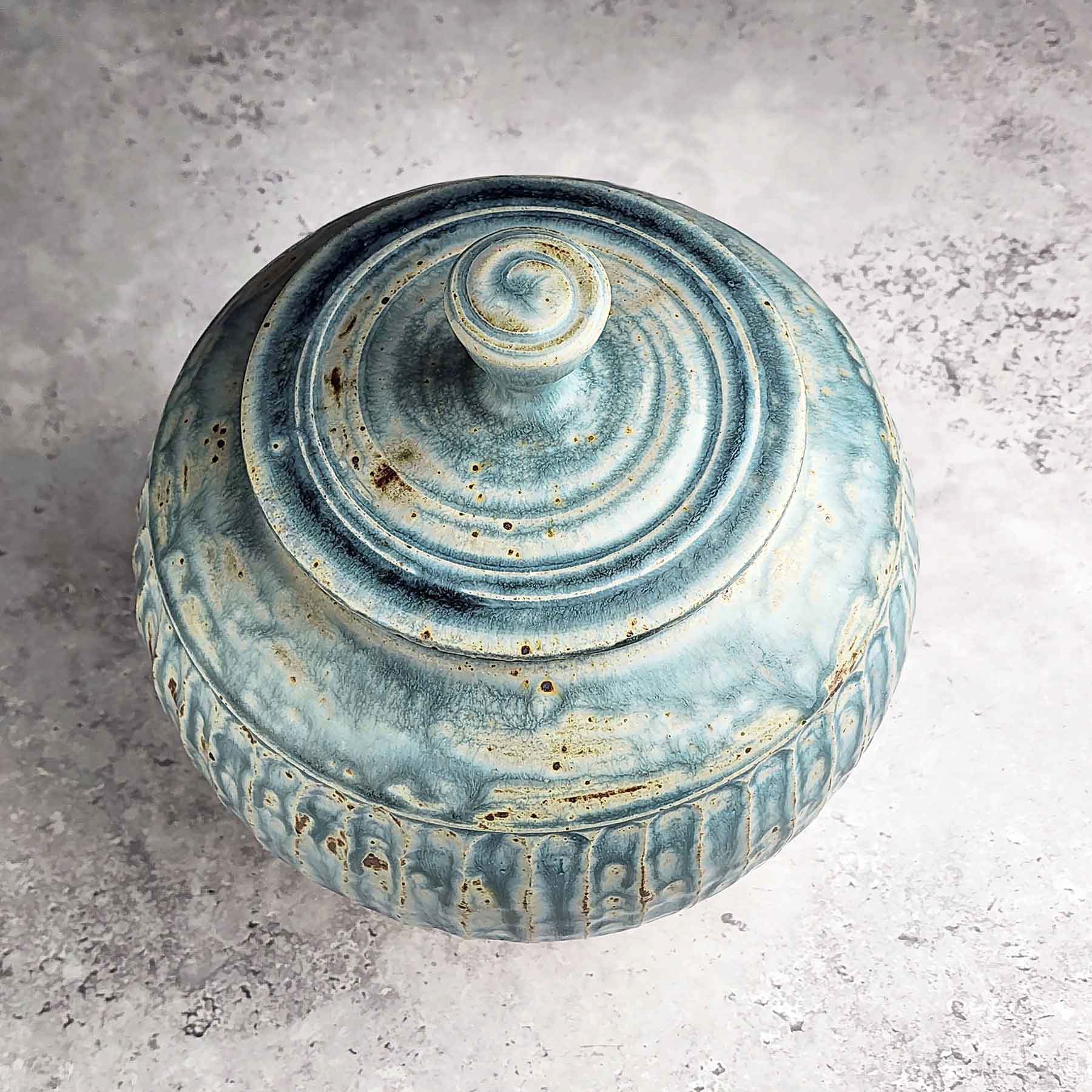 Light Blue Ash Lidded Jar