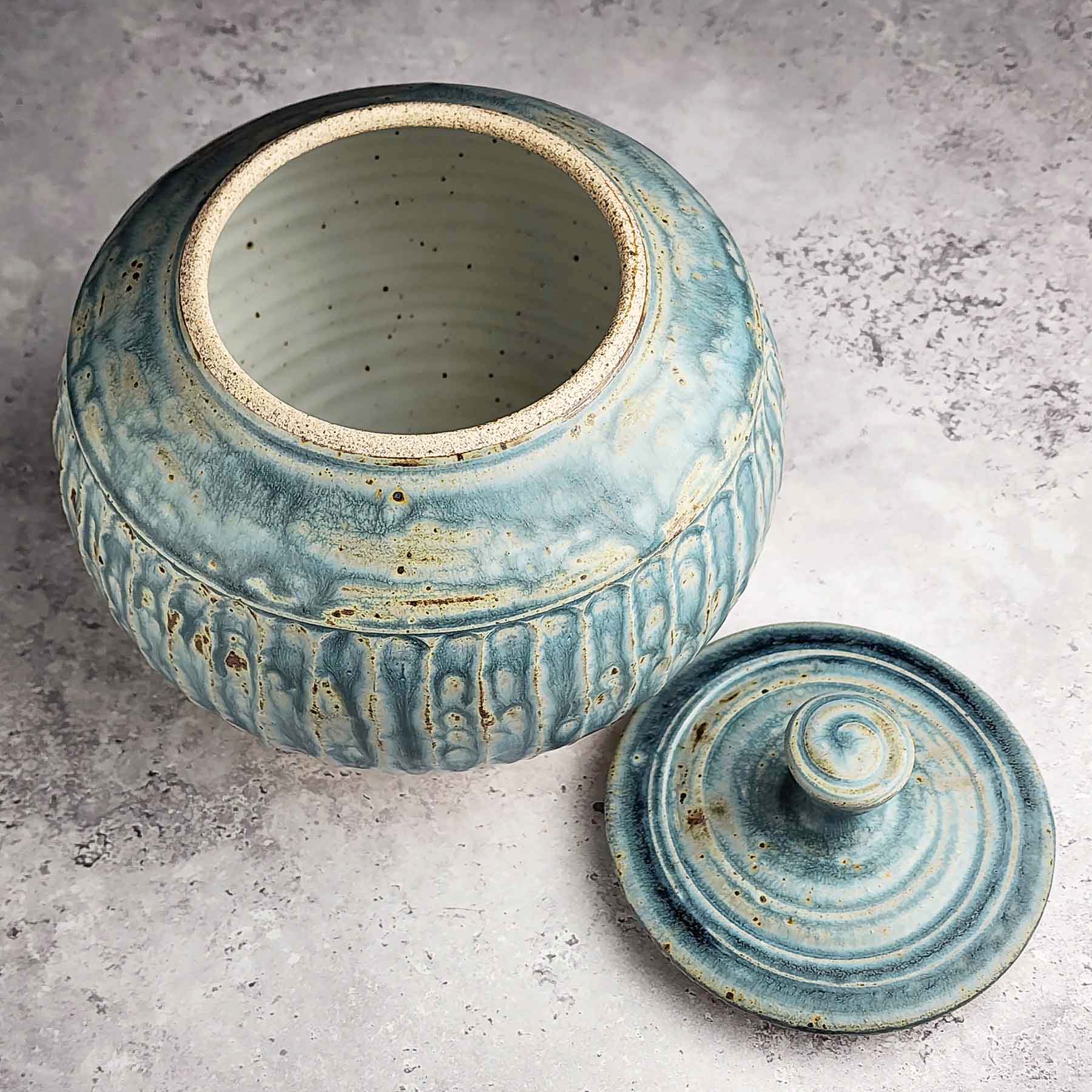 Light Blue Ash Lidded Jar