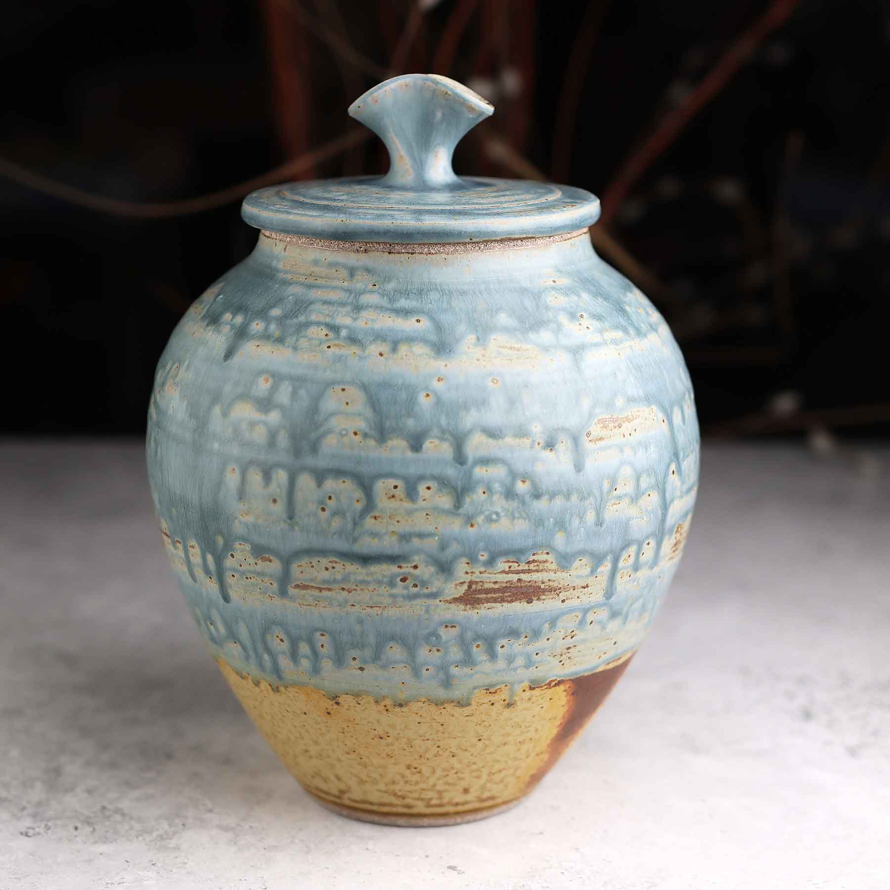 Light Blue Ash Lidded Jar