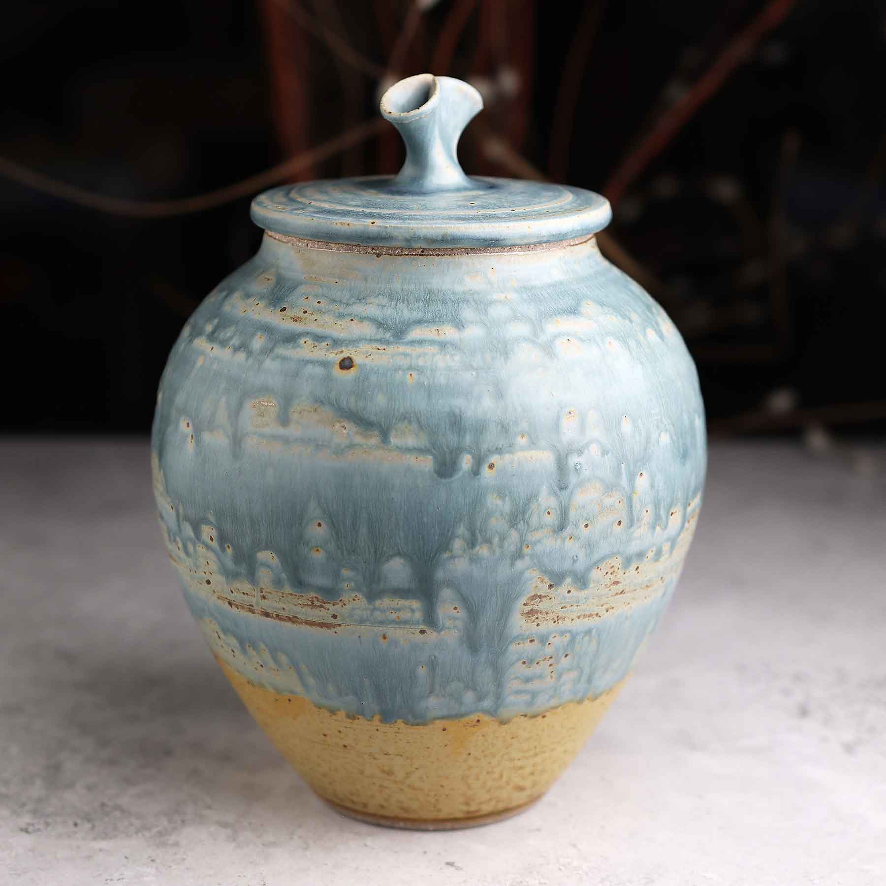 Light Blue Ash Lidded Jar