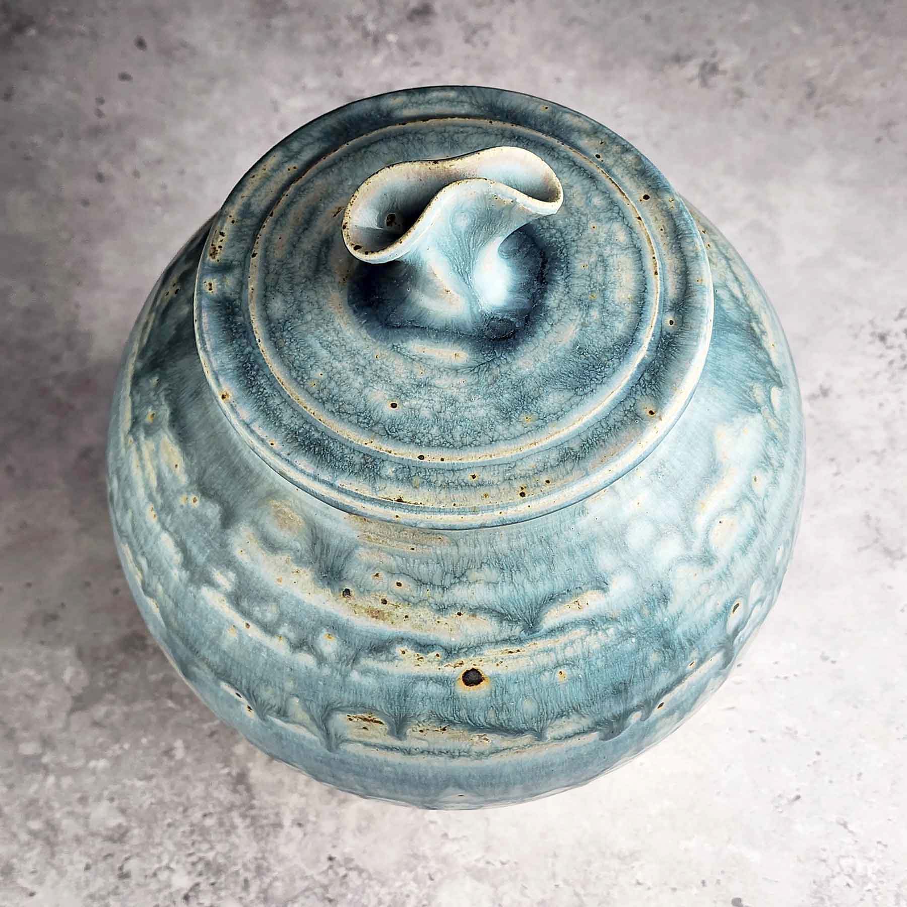 Light Blue Ash Lidded Jar