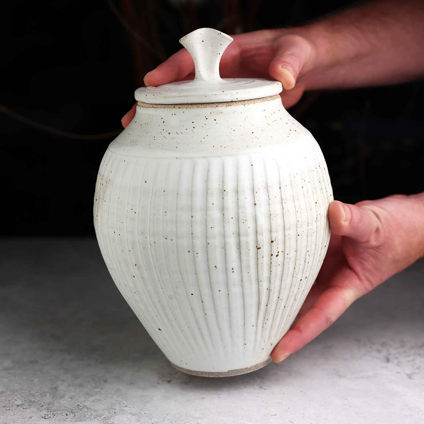 Satin White Lidded Jar