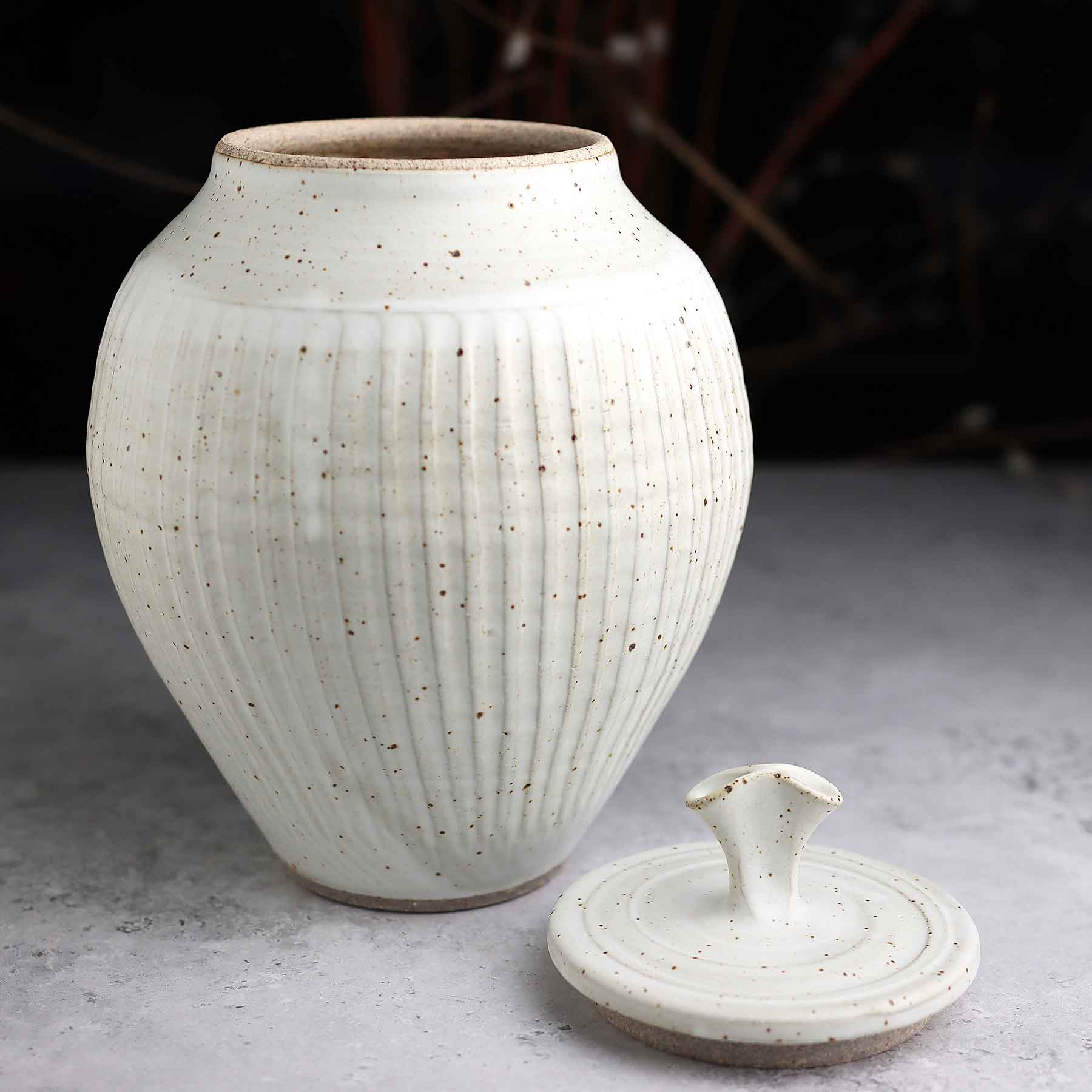 Satin White Lidded Jar