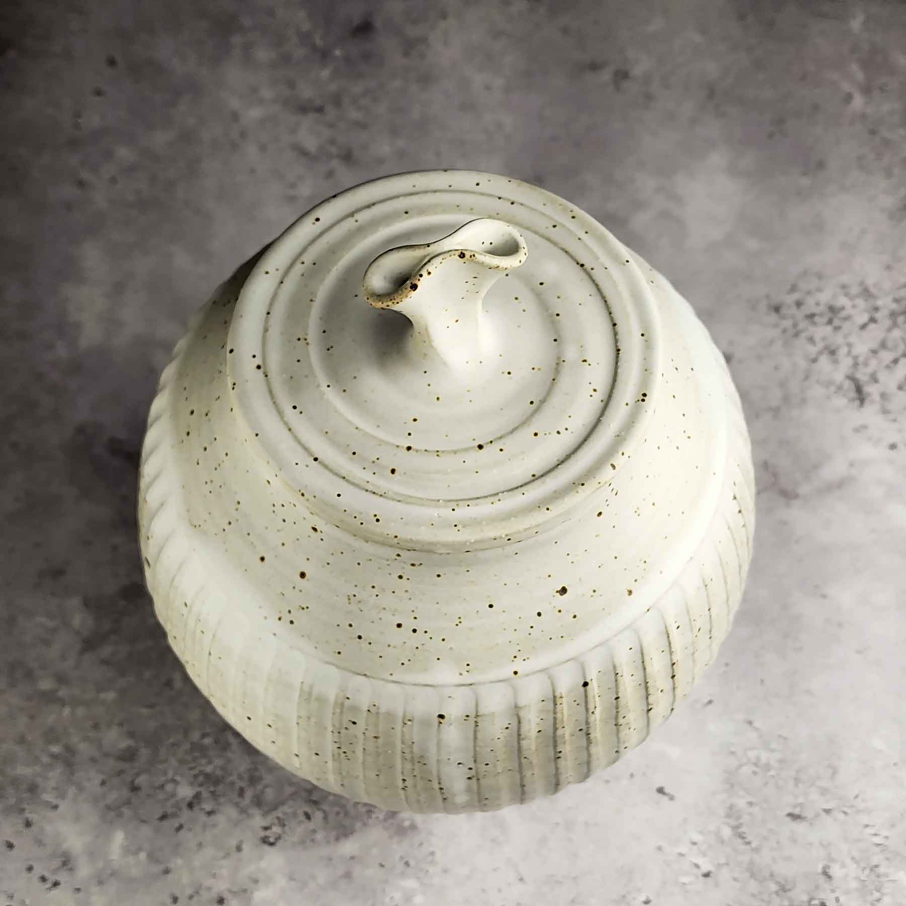 Satin White Lidded Jar