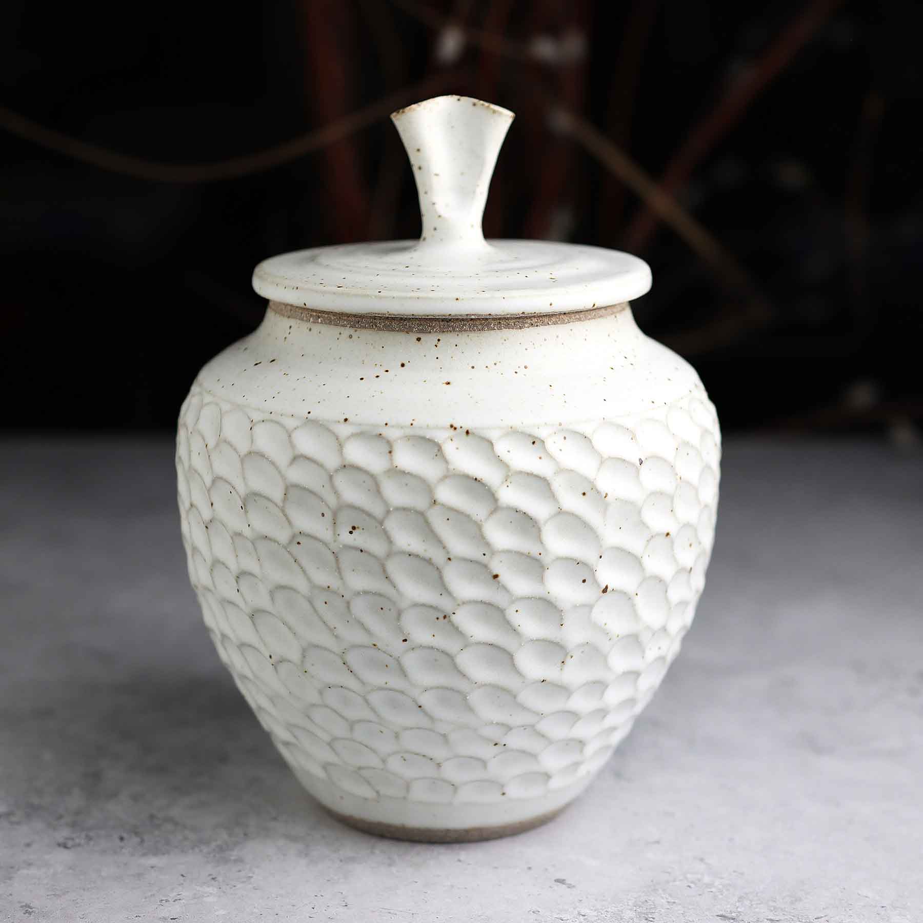 Satin White Lidded Jar