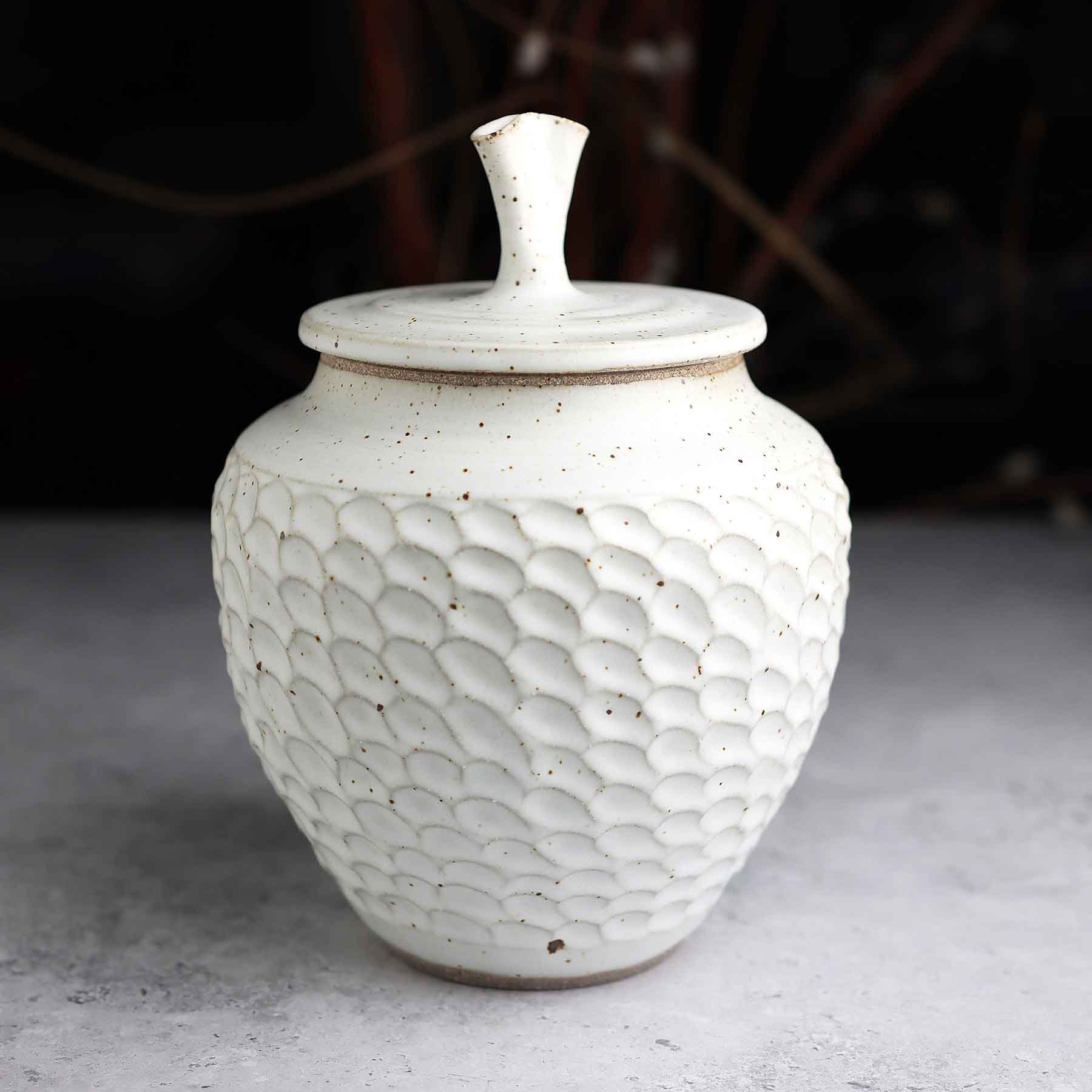 Satin White Lidded Jar