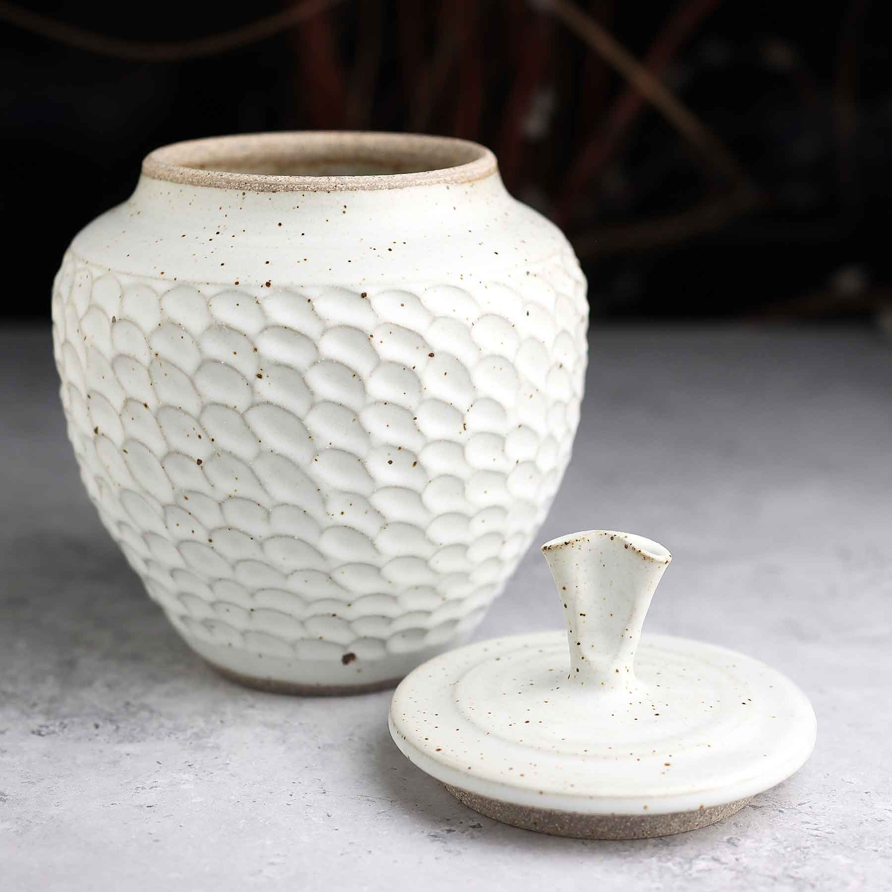 Satin White Lidded Jar