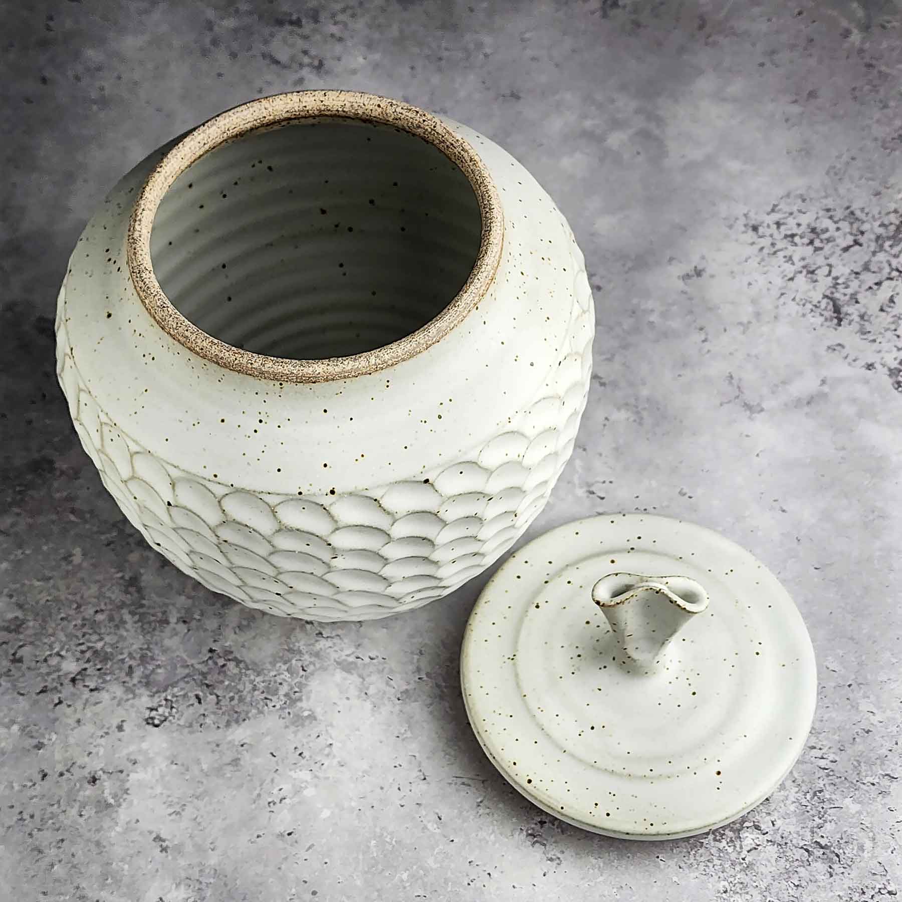 Satin White Lidded Jar