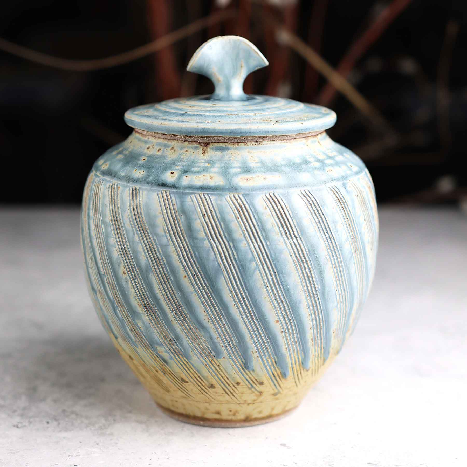 Light Blue Ash Lidded Jar