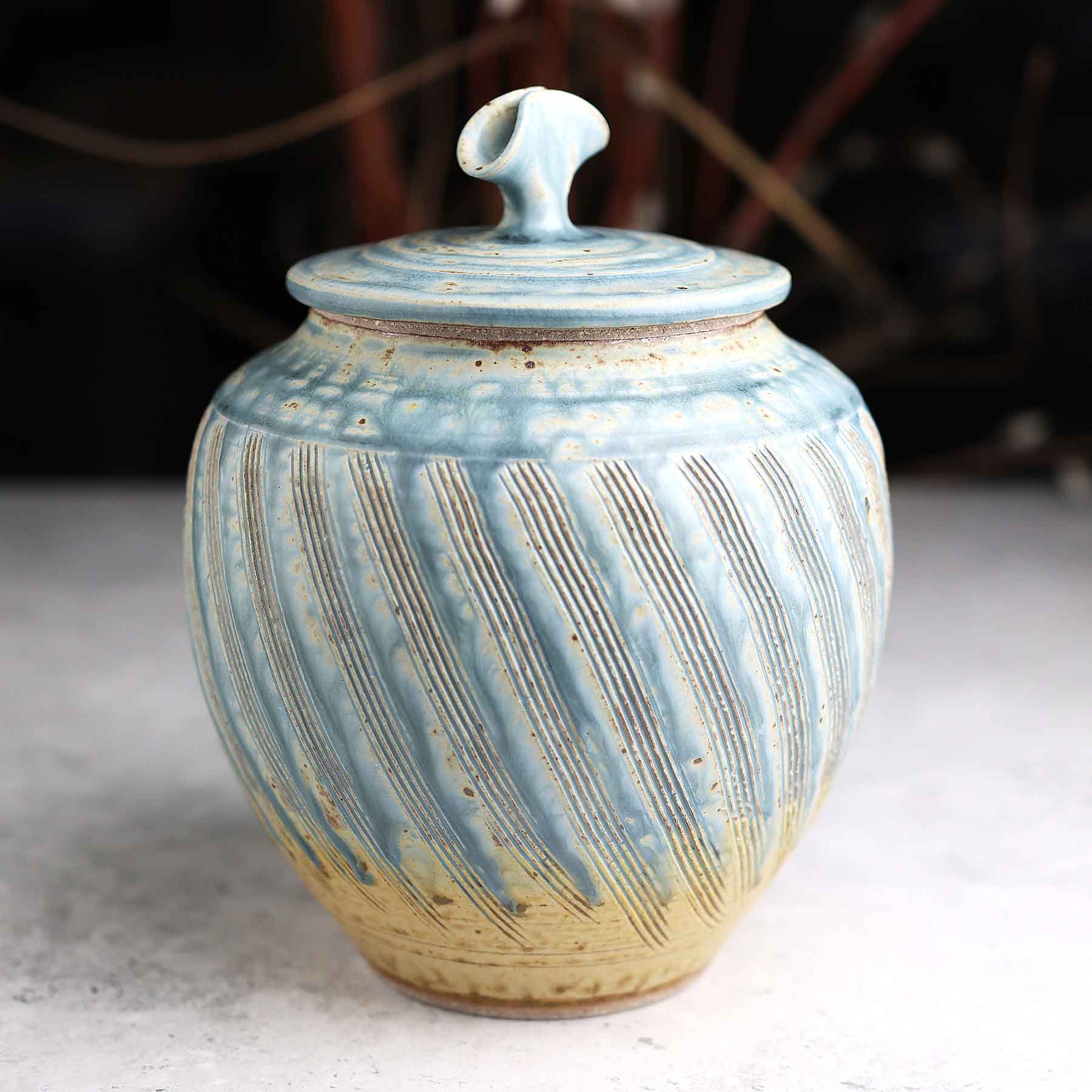 Light Blue Ash Lidded Jar