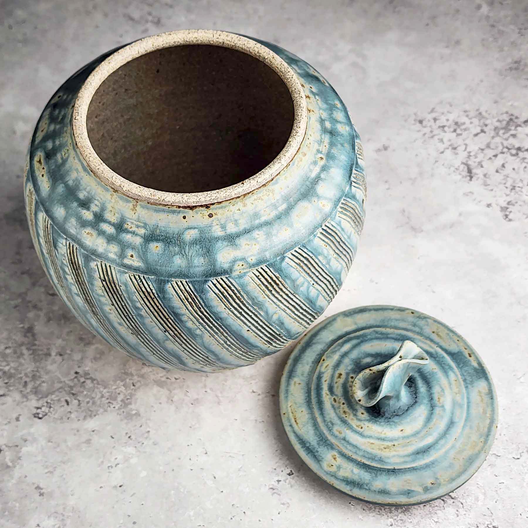 Light Blue Ash Lidded Jar