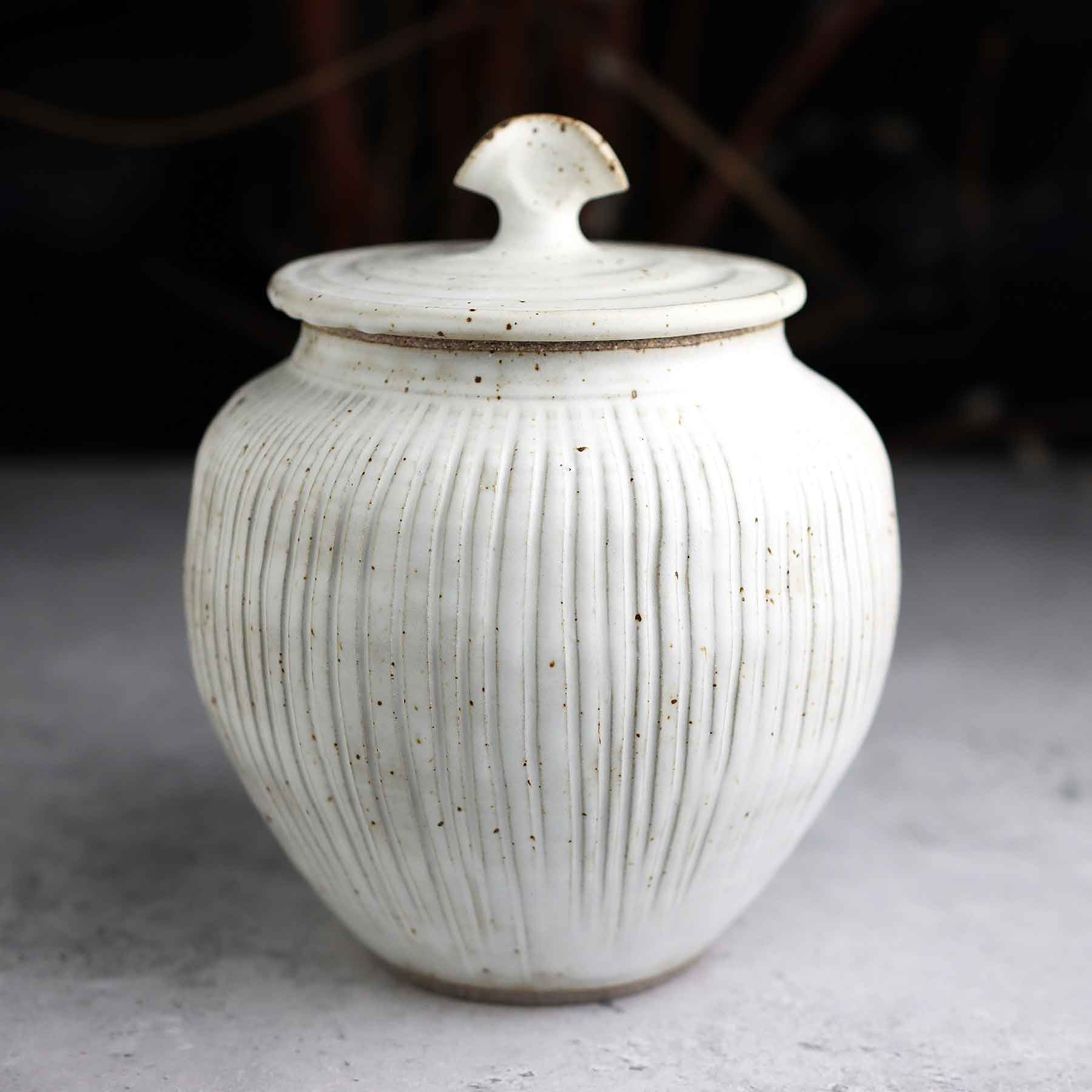 Satin White Lidded Jar