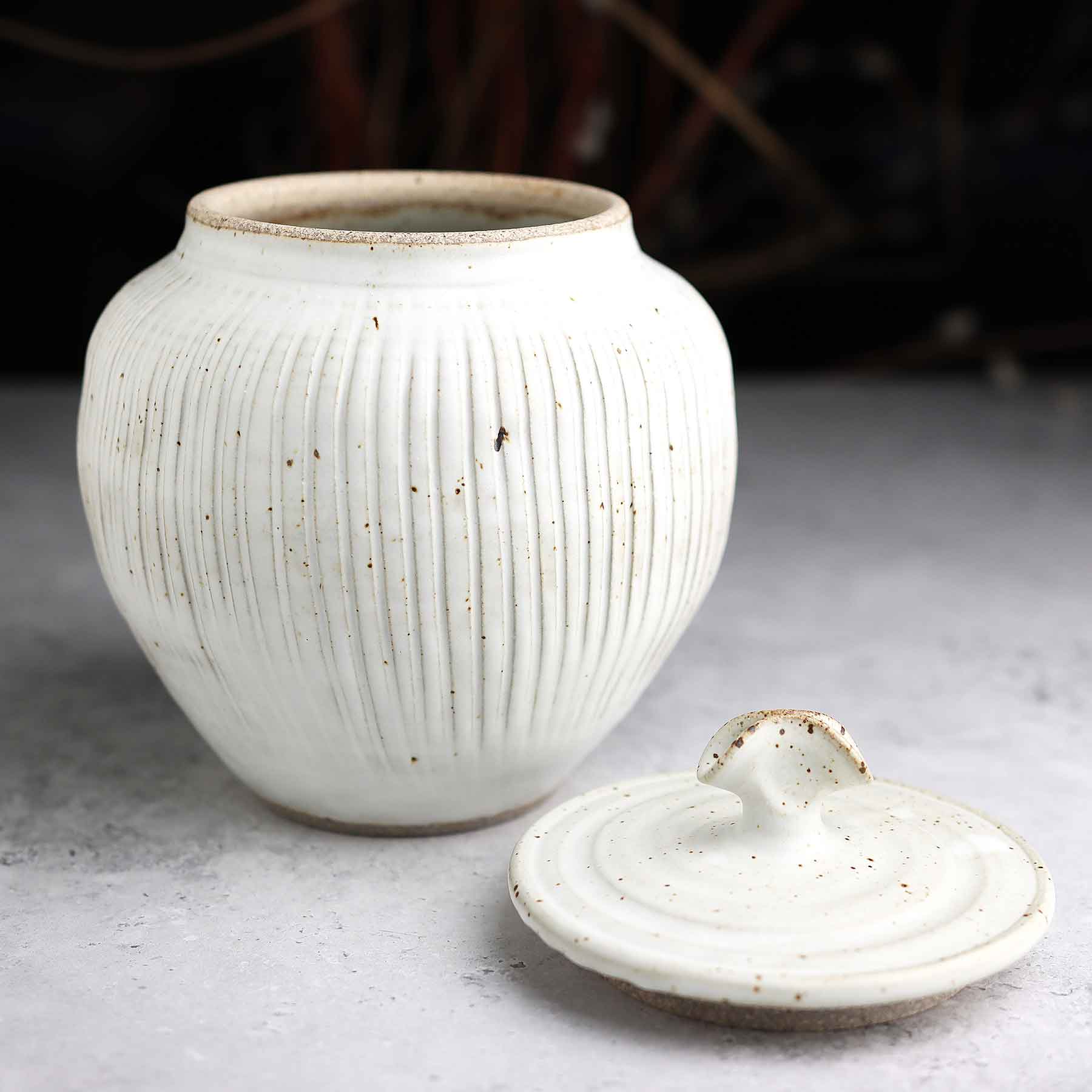 Satin White Lidded Jar