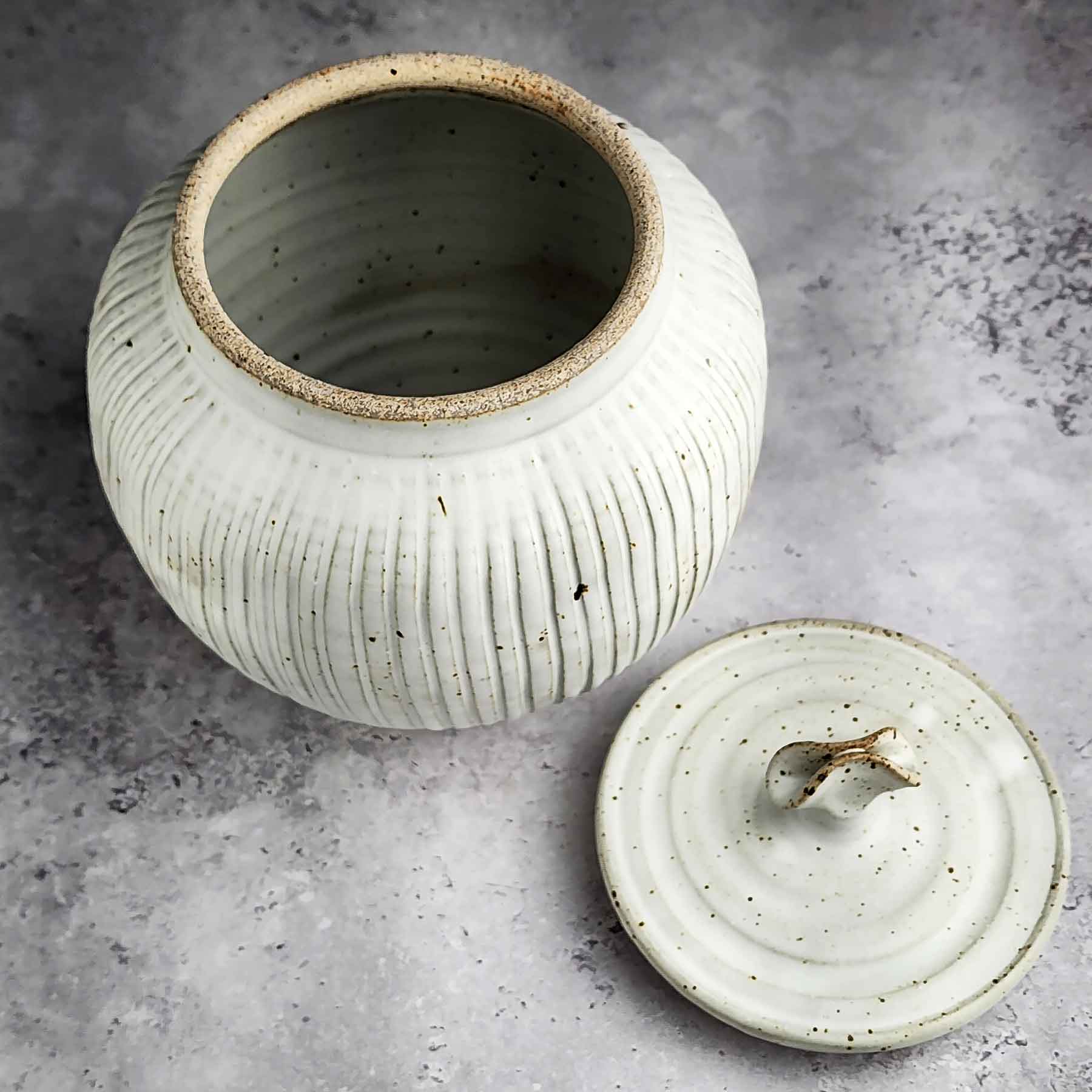 Satin White Lidded Jar