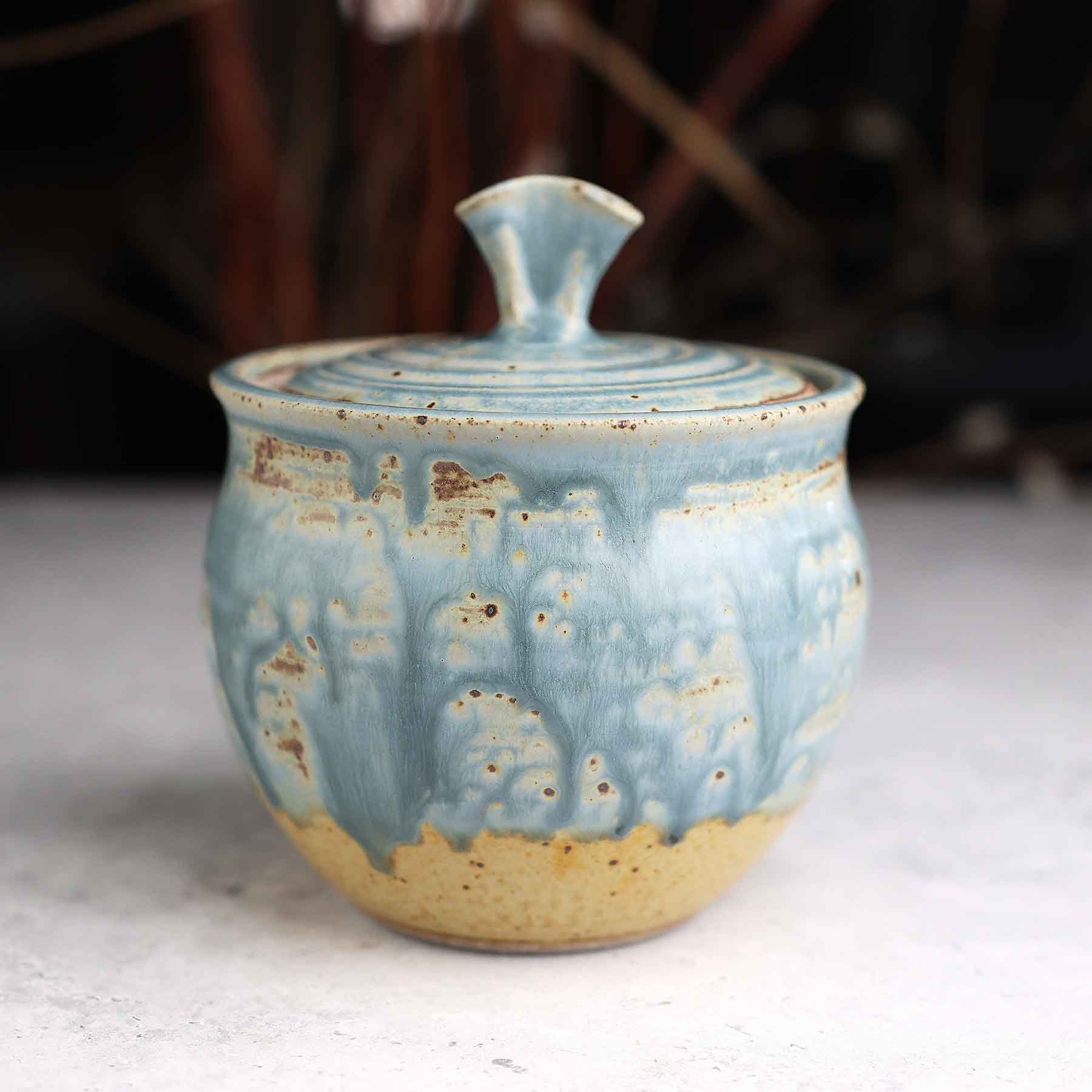 Light Blue Ash Lidded Jar