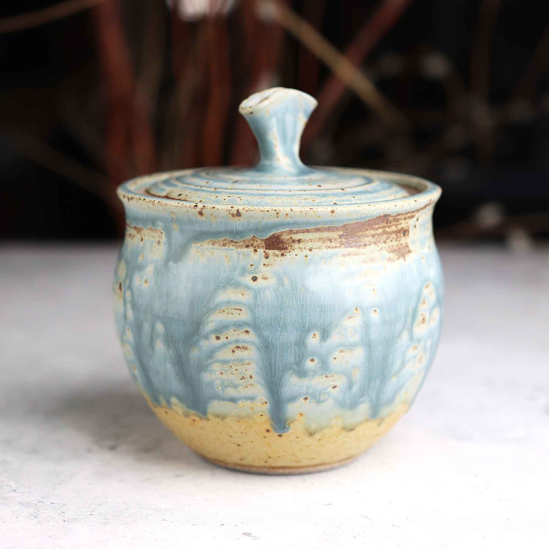 Light Blue Ash Lidded Jar