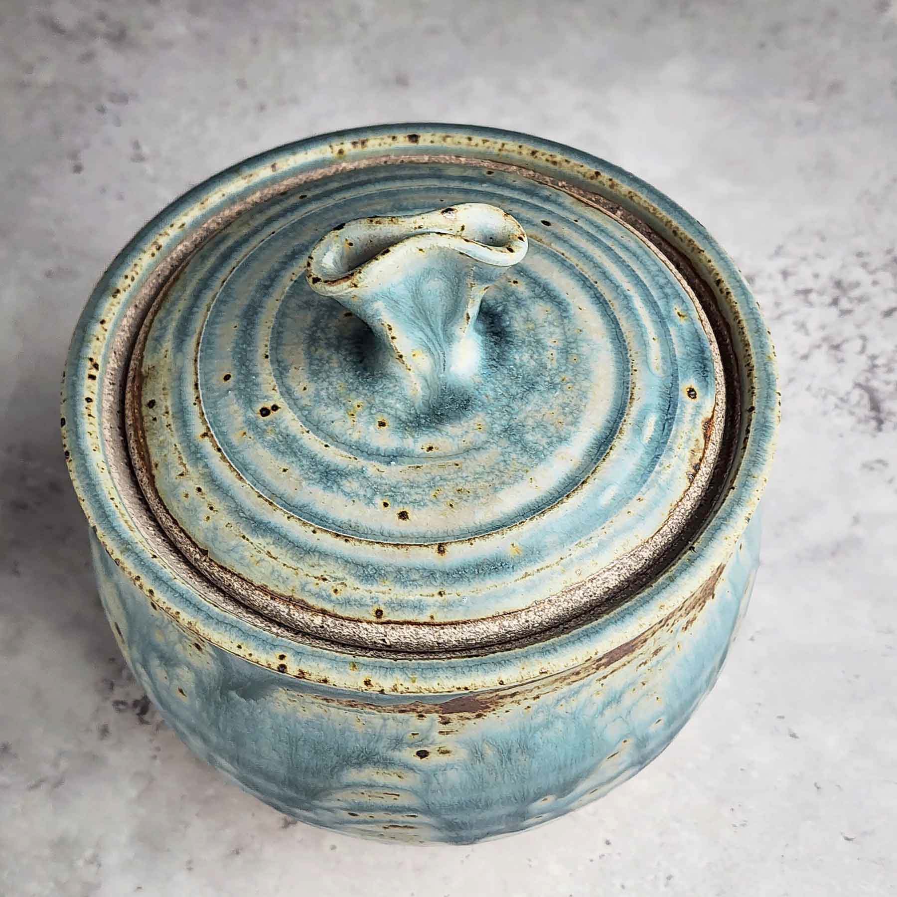 Light Blue Ash Lidded Jar
