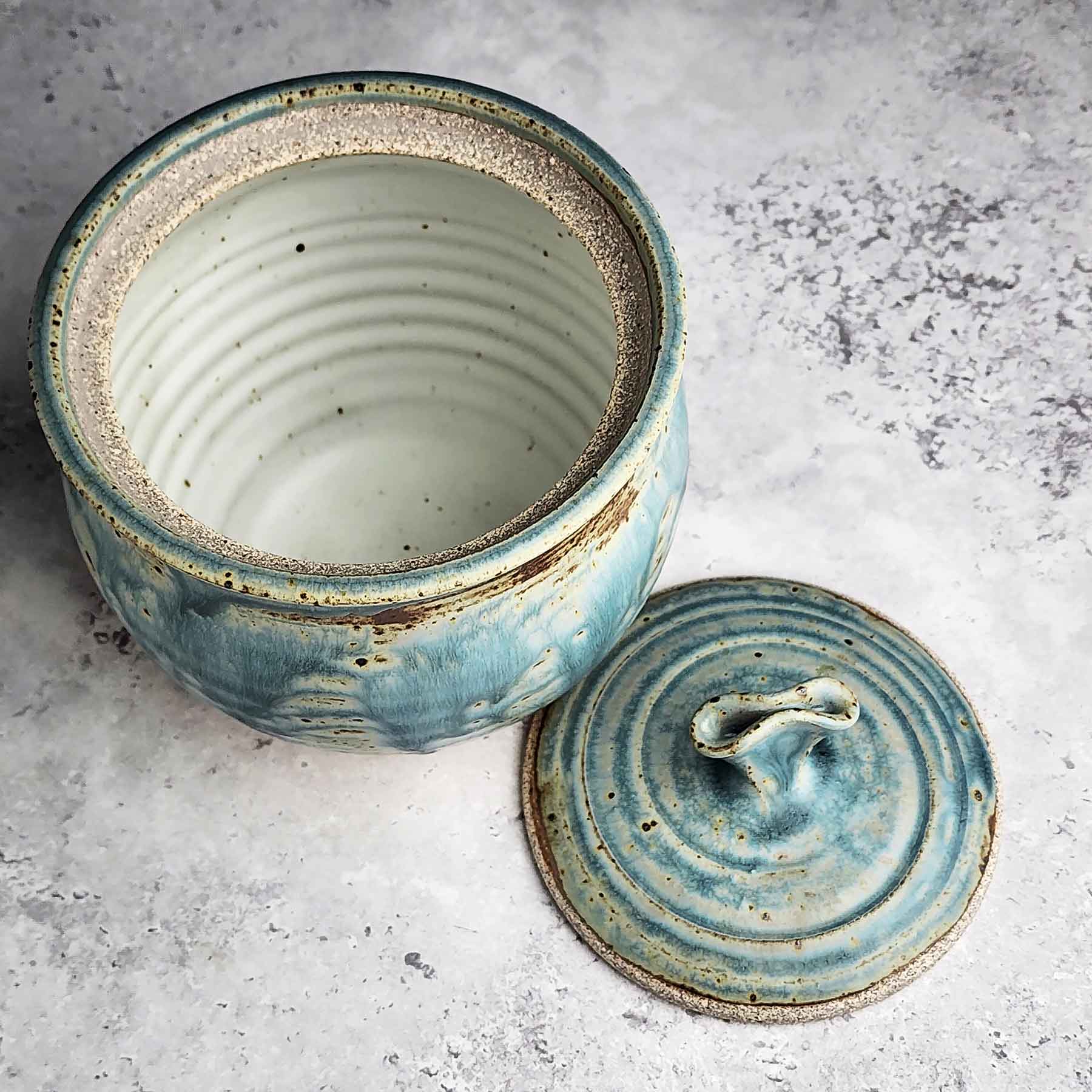 Light Blue Ash Lidded Jar