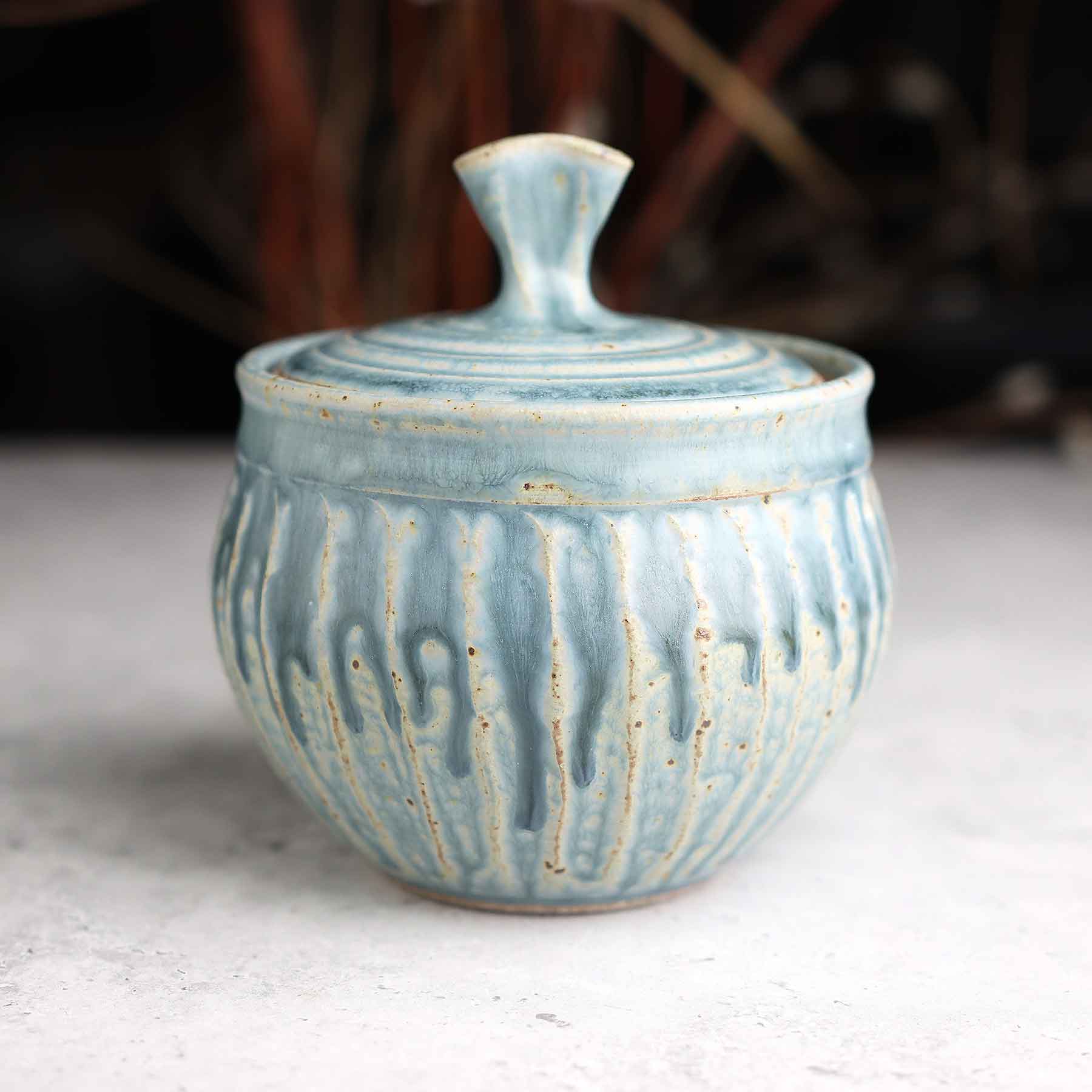 Light Blue Ash Lidded Jar