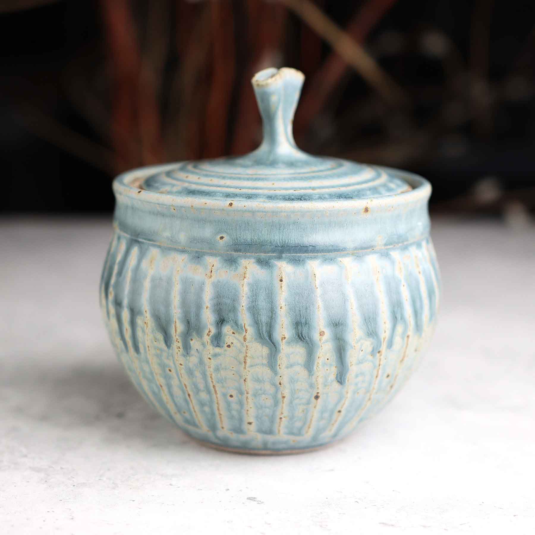 Light Blue Ash Lidded Jar
