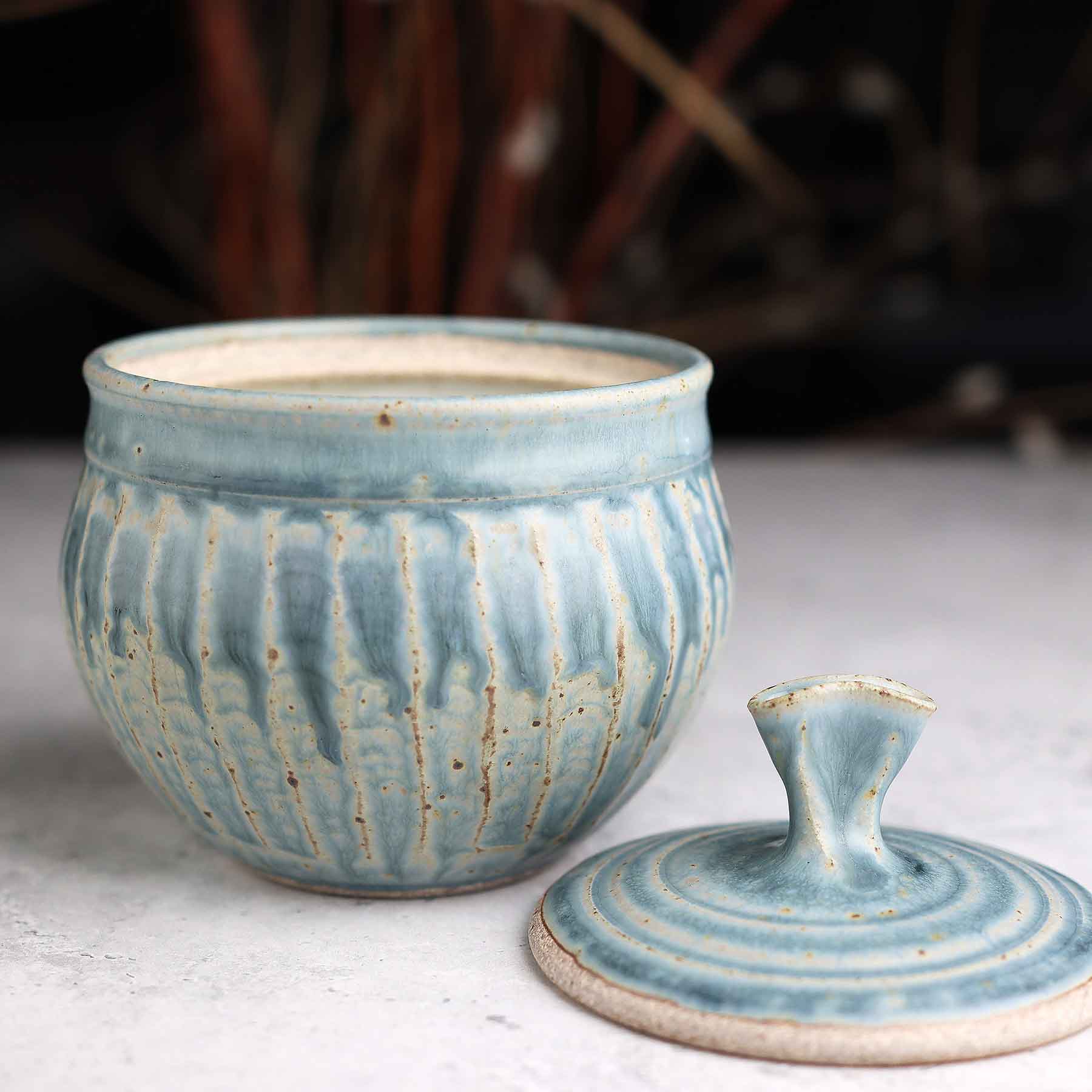 Light Blue Ash Lidded Jar