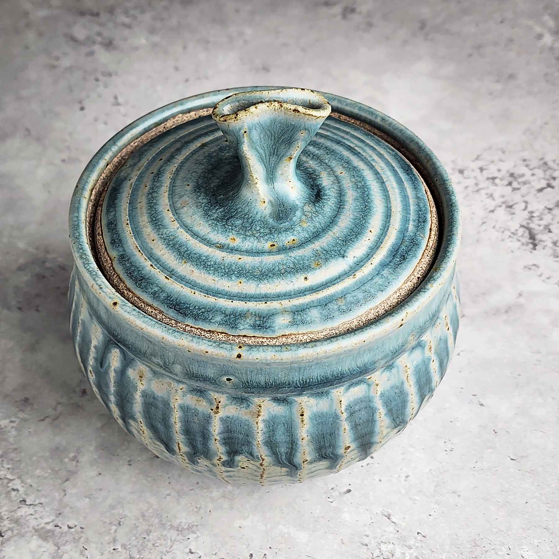 Light Blue Ash Lidded Jar